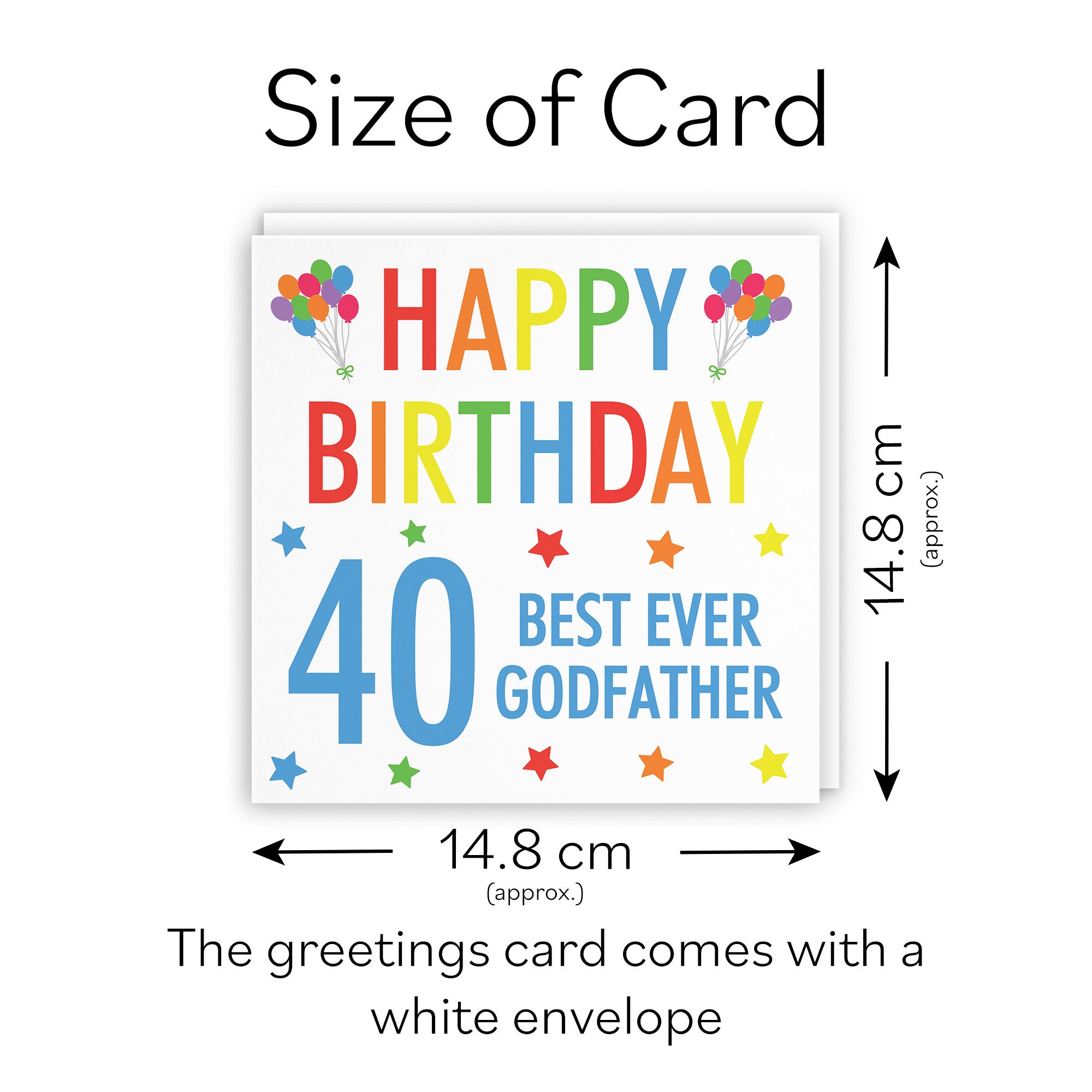 40th Godfather Birthday Card Colourful - Default Title (TH03157)