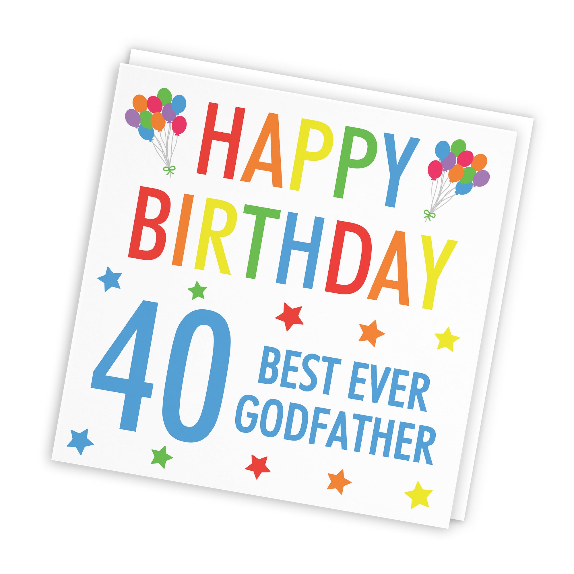 40th Godfather Birthday Card Colourful - Default Title (TH03157)