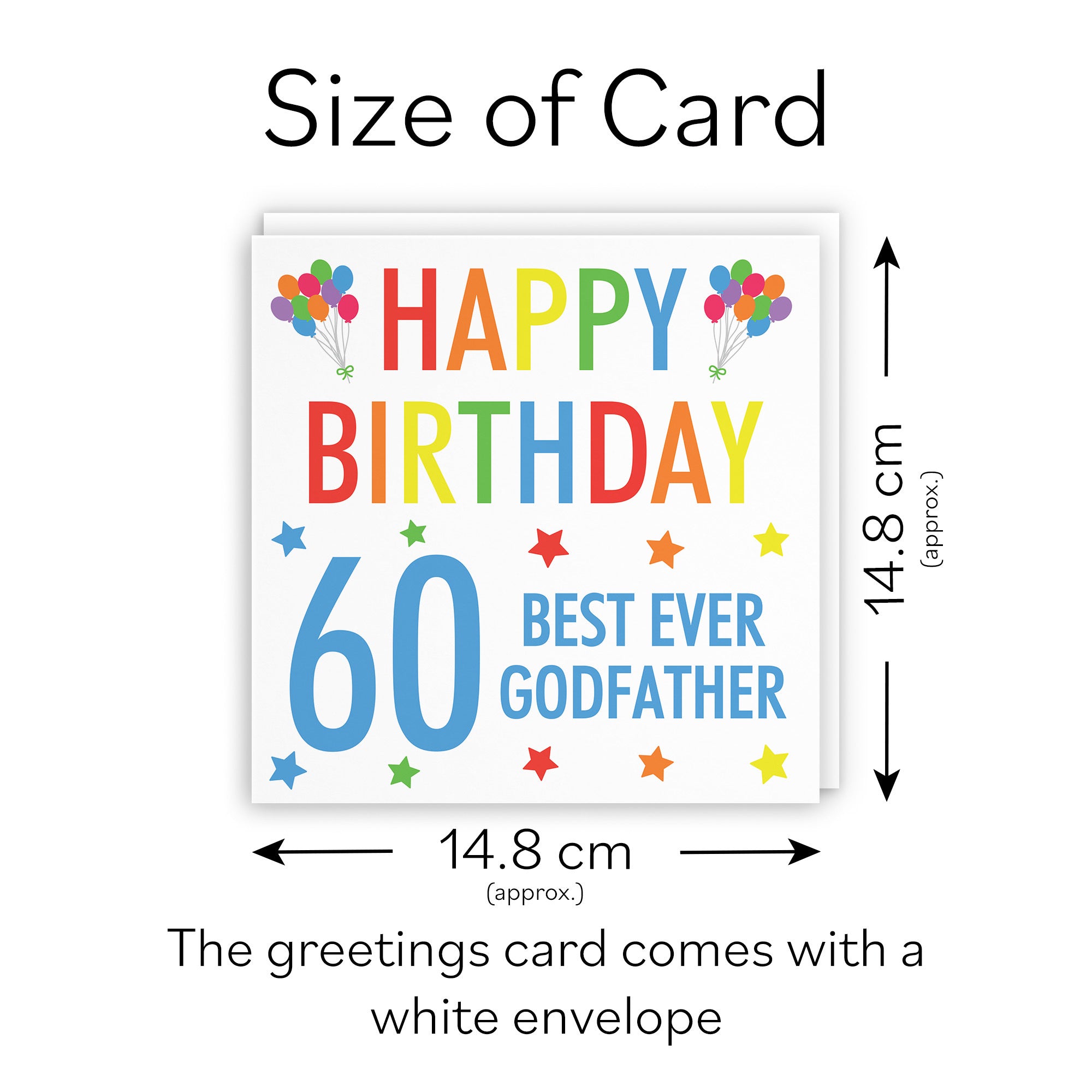 60th Godfather Birthday Card Colourful - Default Title (TH03158)