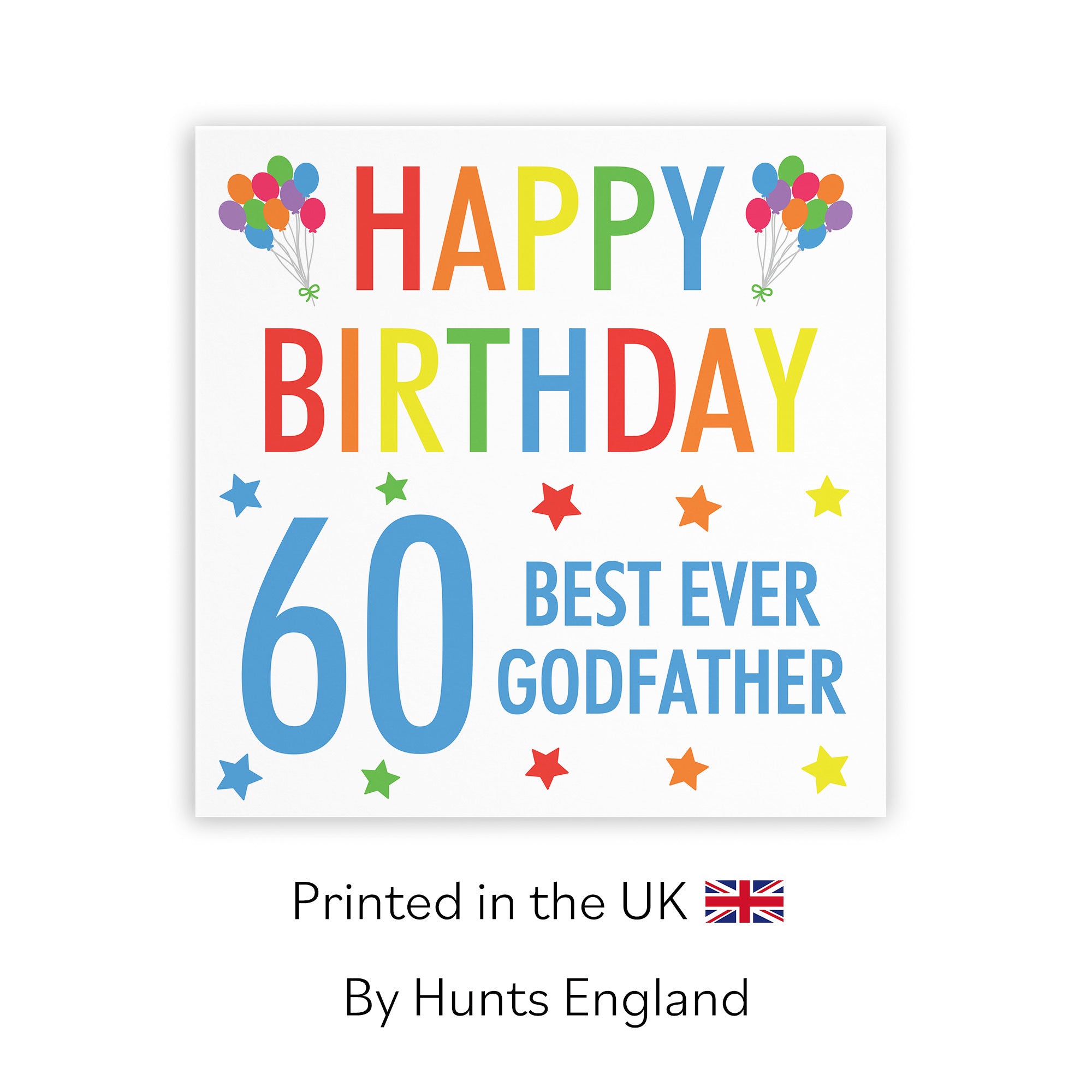 60th Godfather Birthday Card Colourful - Default Title (TH03158)