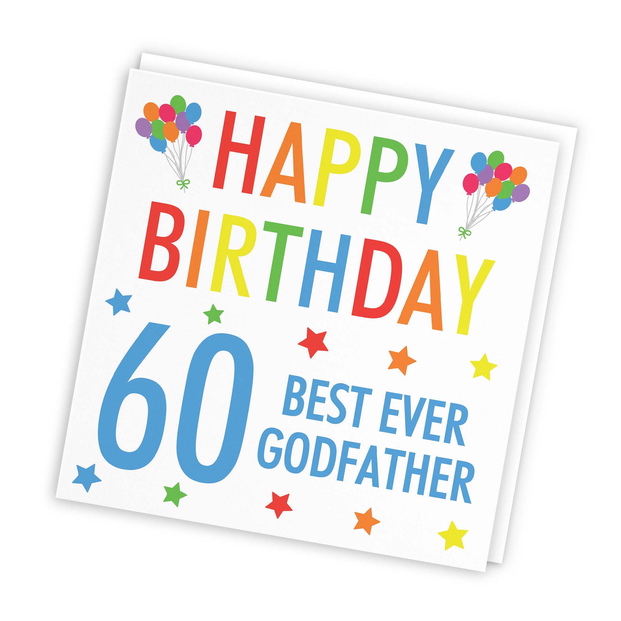 60th Godfather Birthday Card Colourful - Default Title (TH03158)