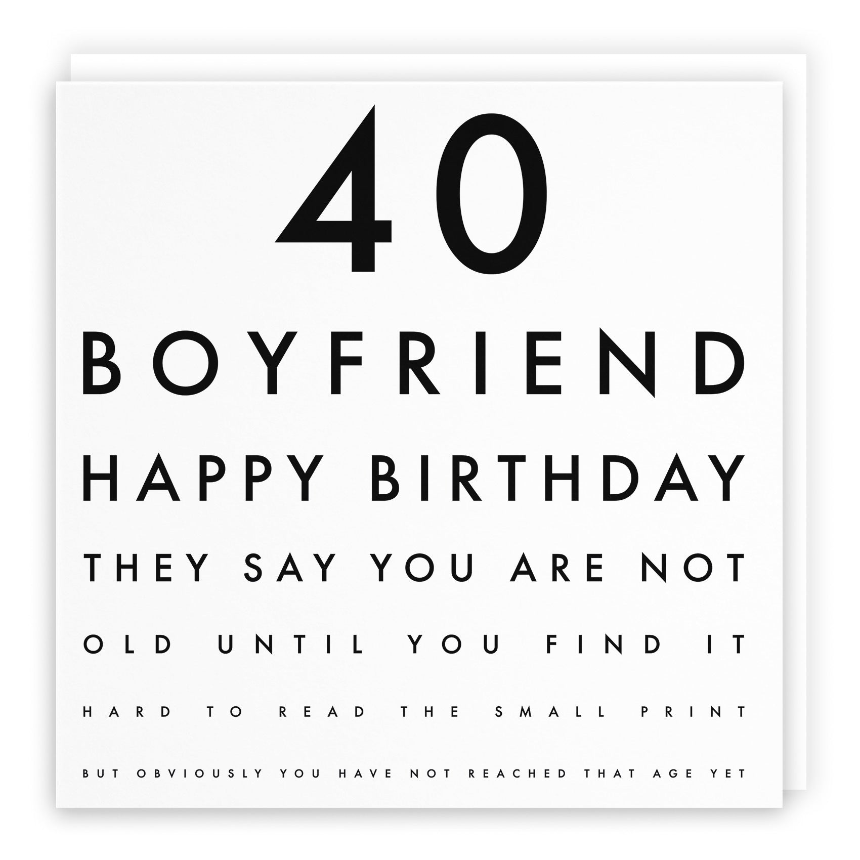 40th Boyfriend Birthday Card Funny Eye Sight Letters - Default Title (TH03167)