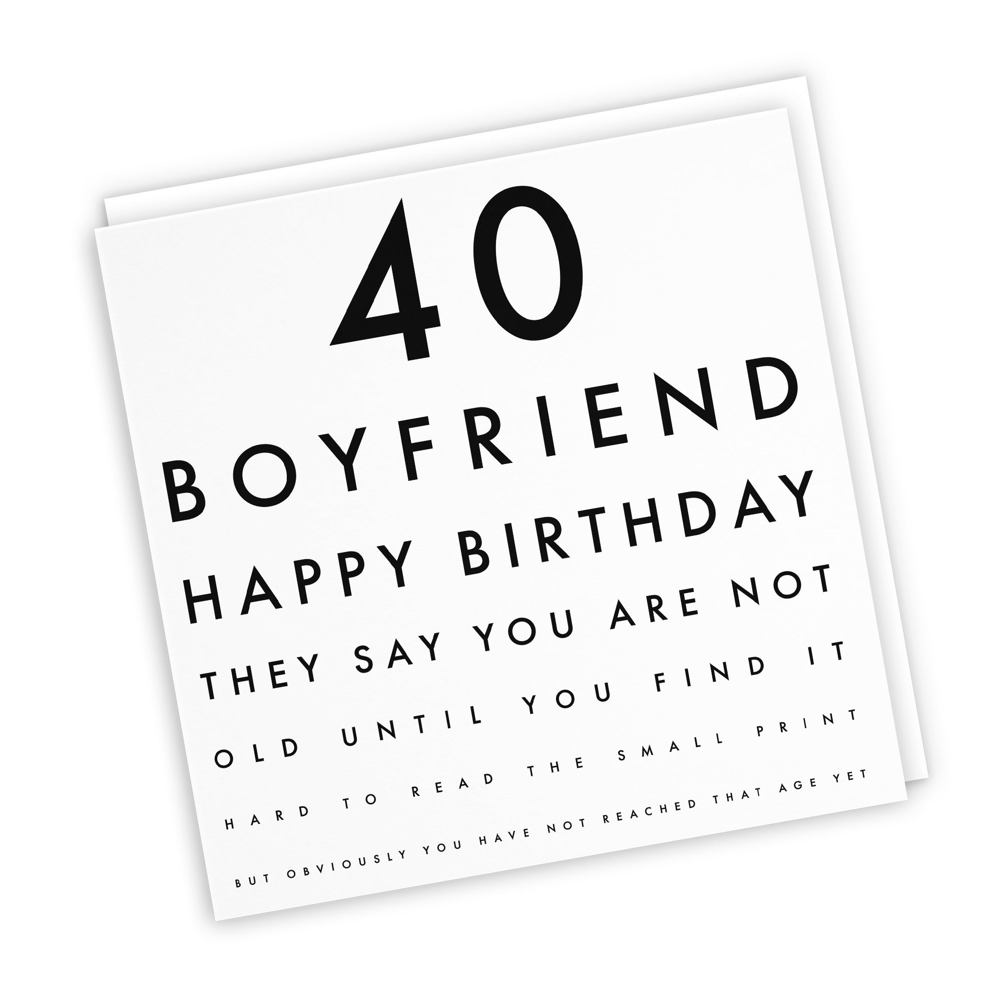 40th Boyfriend Birthday Card Funny Eye Sight Letters - Default Title (TH03167)