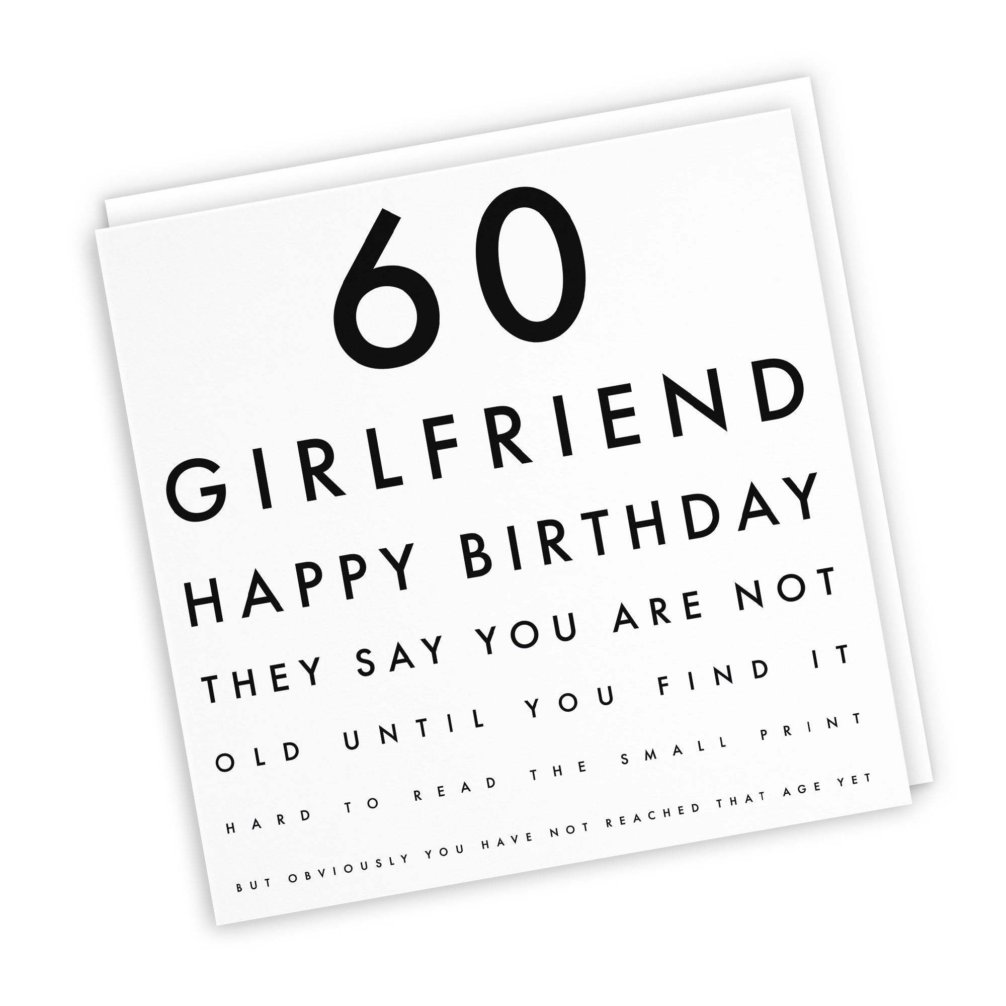 60th Girlfriend Birthday Card Funny Eye Sight Letters - Default Title (TH03170)