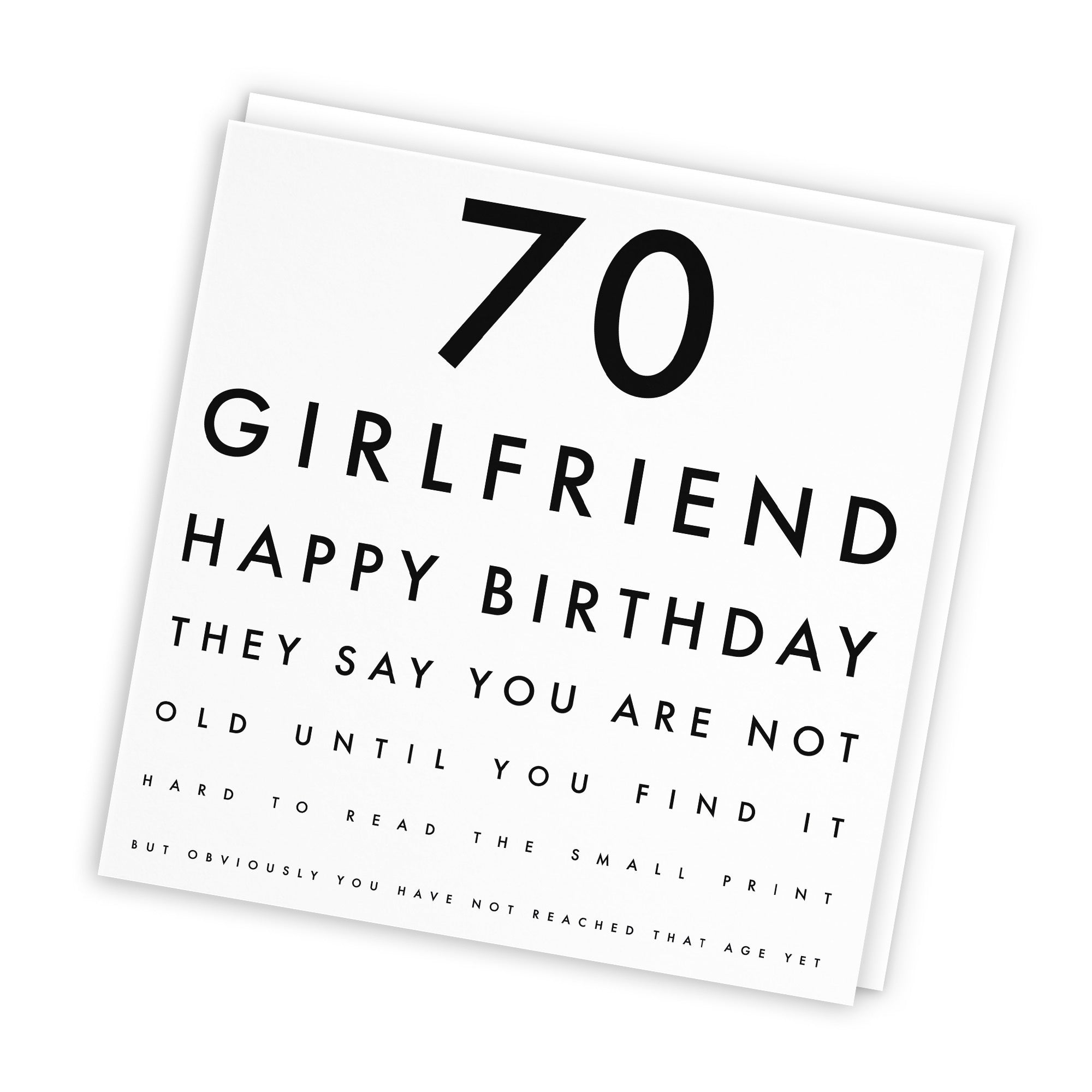 70th Girlfriend Birthday Card Funny Eye Sight Letters - Default Title (TH03171)