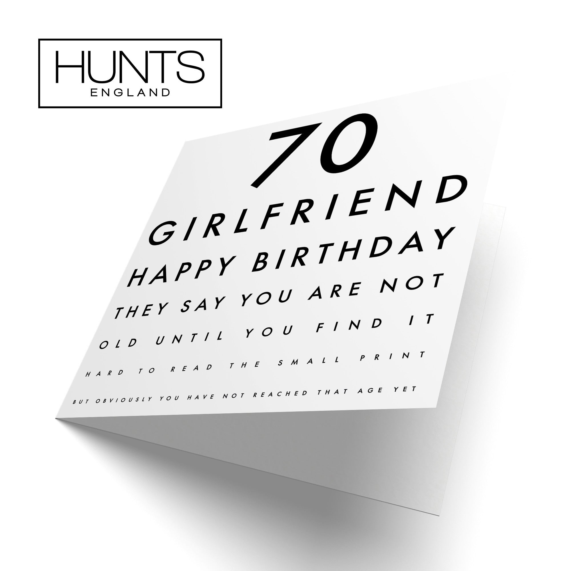 70th Girlfriend Birthday Card Funny Eye Sight Letters - Default Title (TH03171)