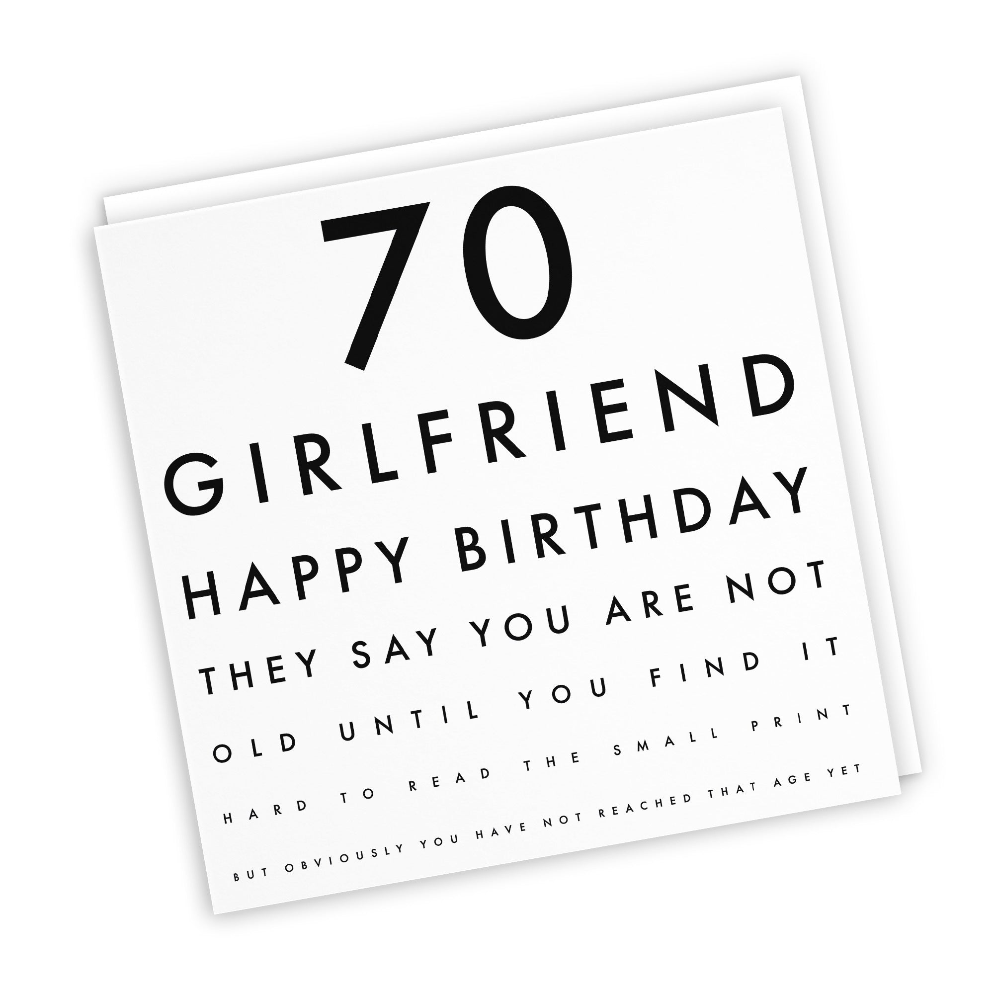 70th Girlfriend Birthday Card Funny Eye Sight Letters - Default Title (TH03171)