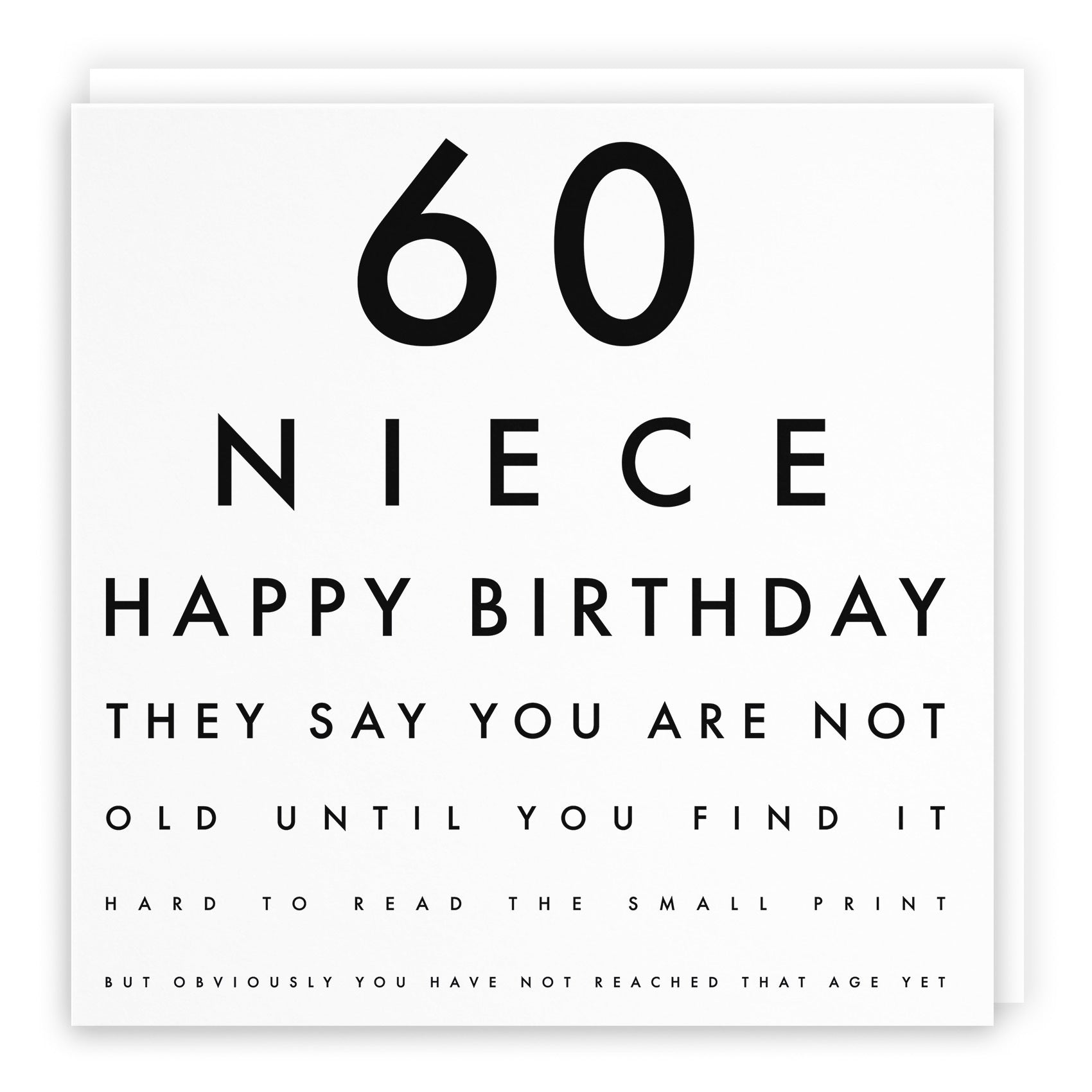 60th Niece Birthday Card Funny Eye Sight Letters - Default Title (TH03172)
