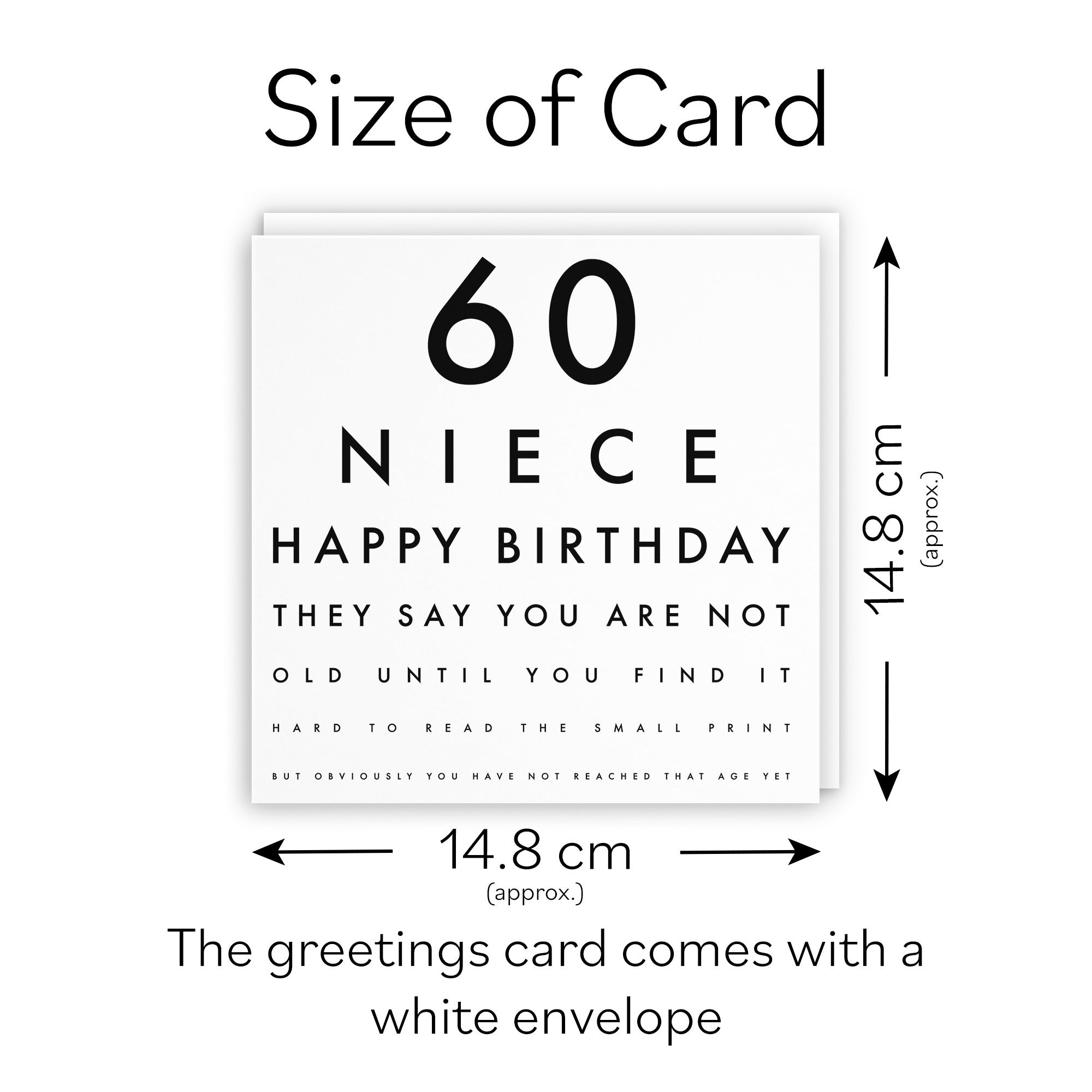 60th Niece Birthday Card Funny Eye Sight Letters - Default Title (TH03172)