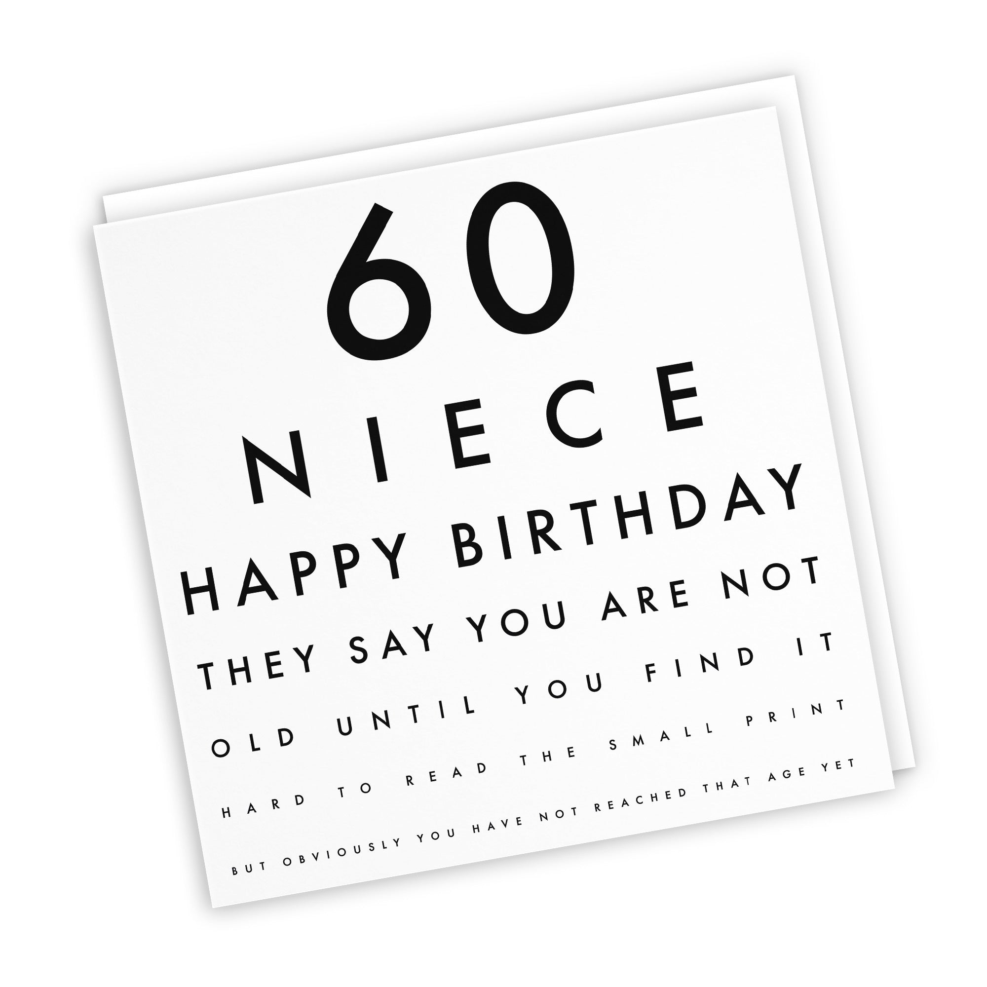 60th Niece Birthday Card Funny Eye Sight Letters - Default Title (TH03172)