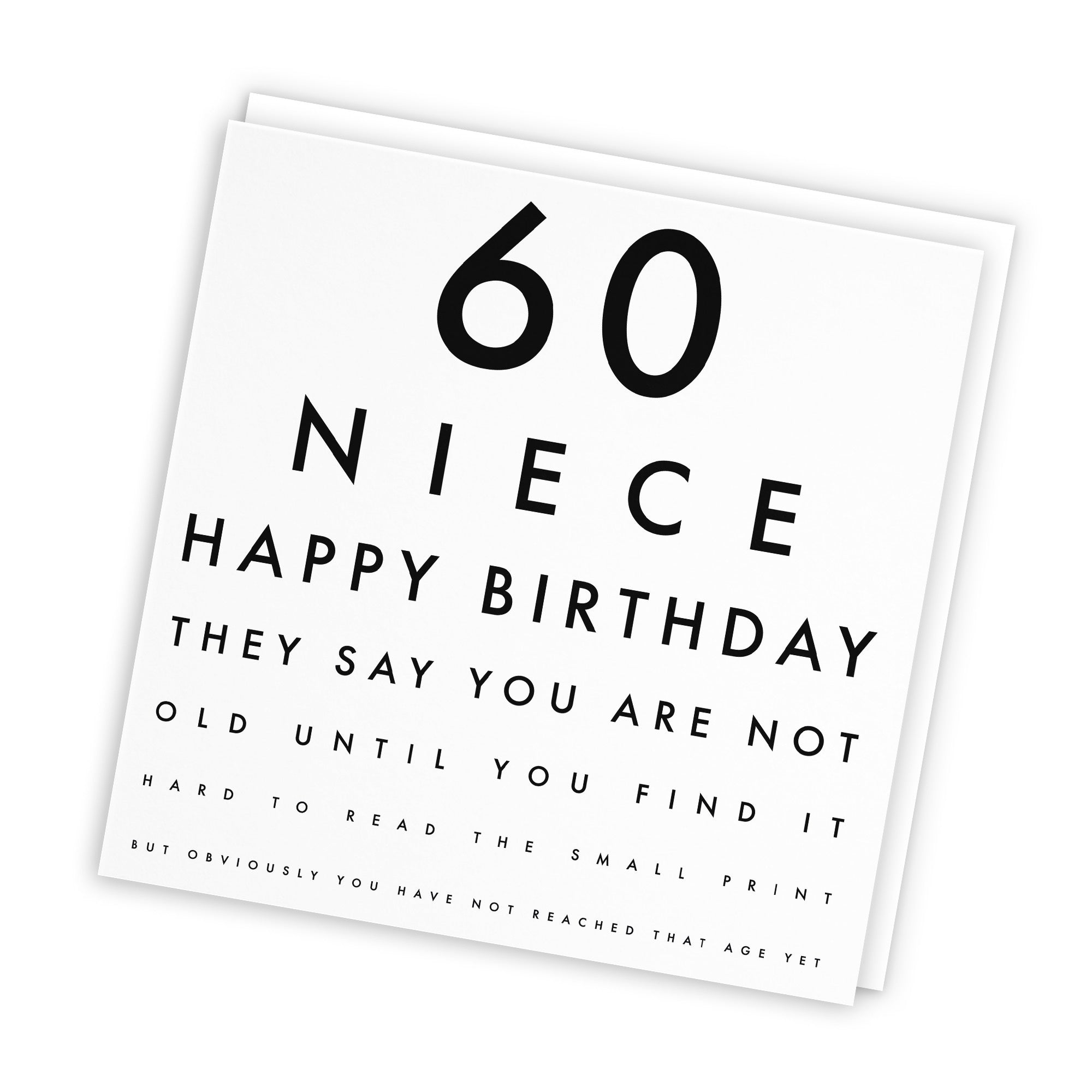 60th Niece Birthday Card Funny Eye Sight Letters - Default Title (TH03172)