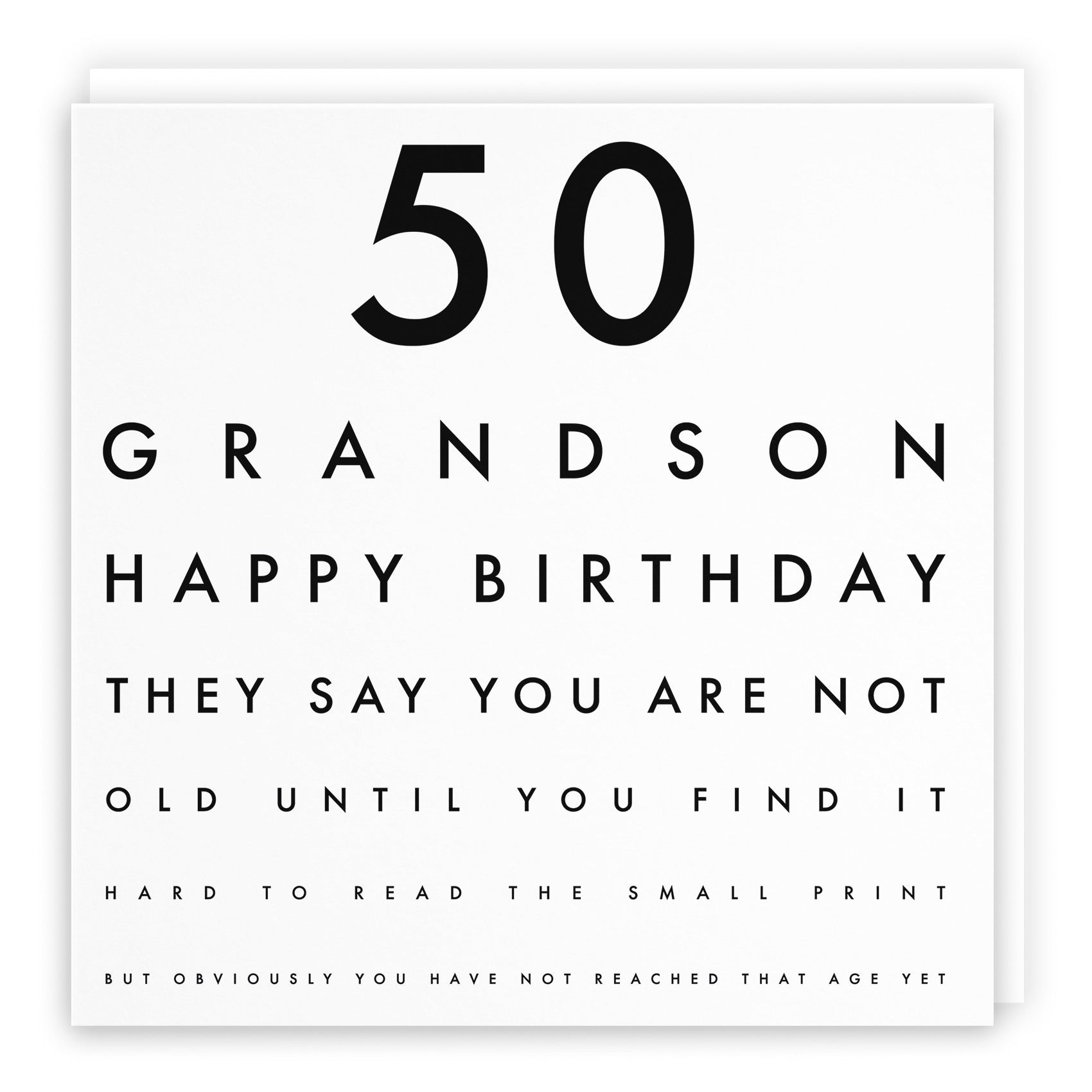 50th Grandson Birthday Card Funny Eye Sight Letters - Default Title (TH03177)