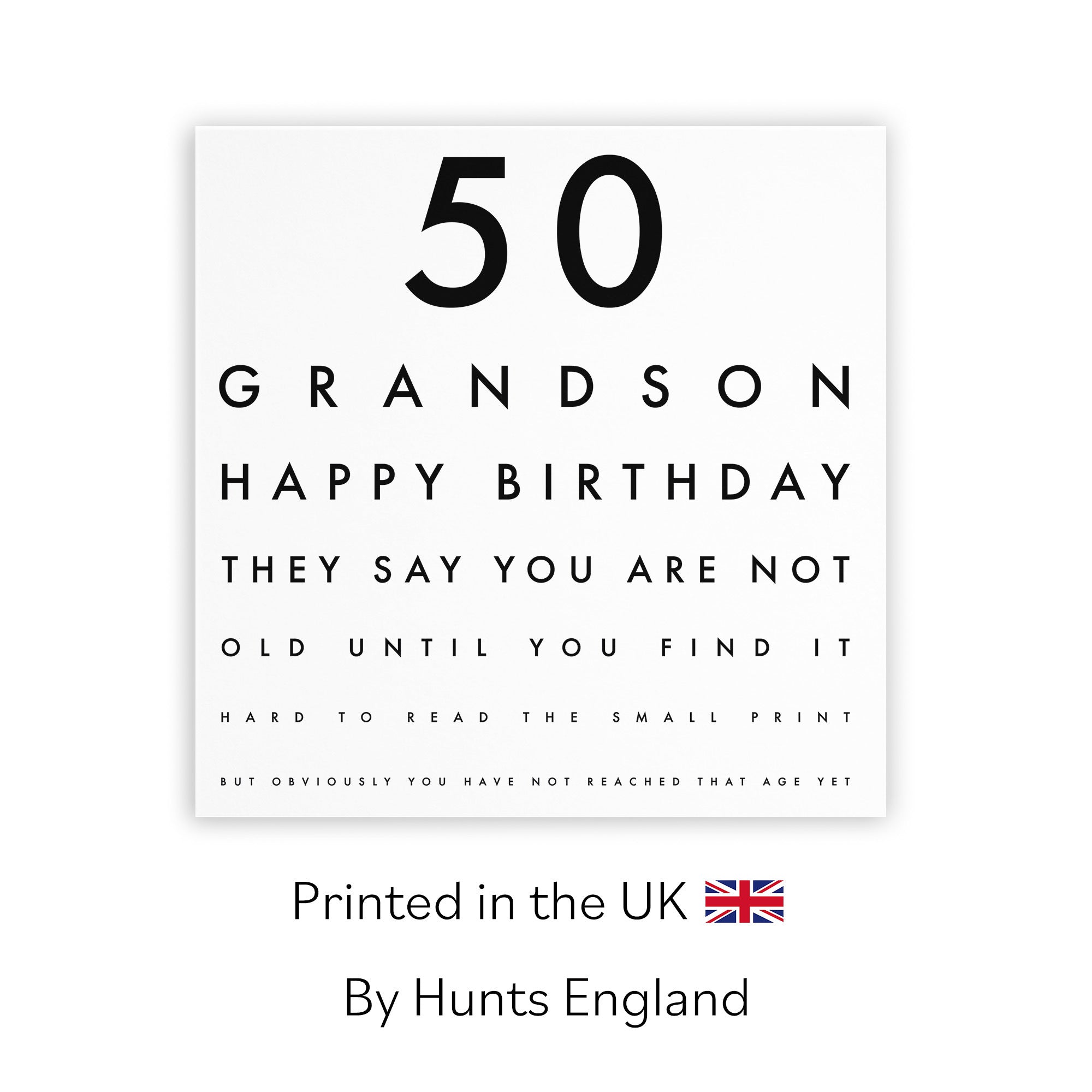 50th Grandson Birthday Card Funny Eye Sight Letters - Default Title (TH03177)