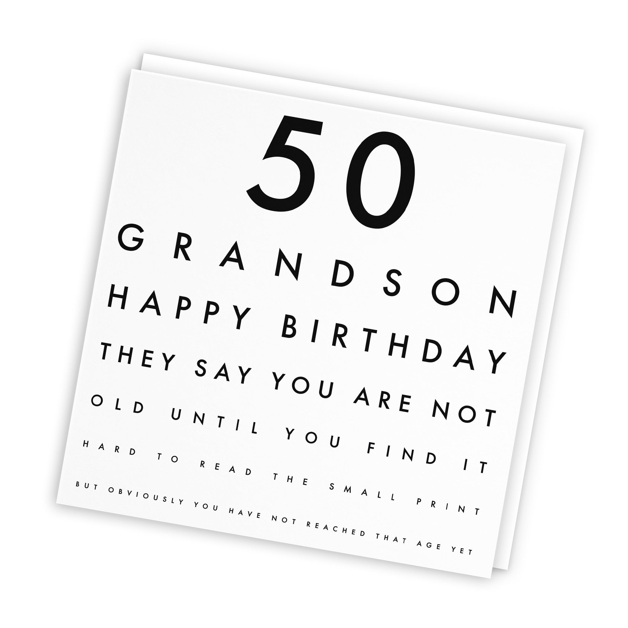 50th Grandson Birthday Card Funny Eye Sight Letters - Default Title (TH03177)