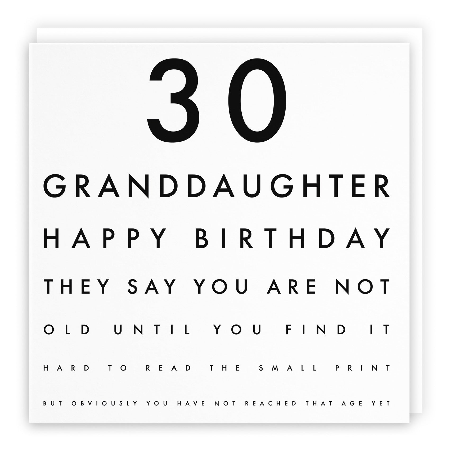 30th Granddaughter Birthday Card Funny Eye Sight Letters - Default Title (TH03178)
