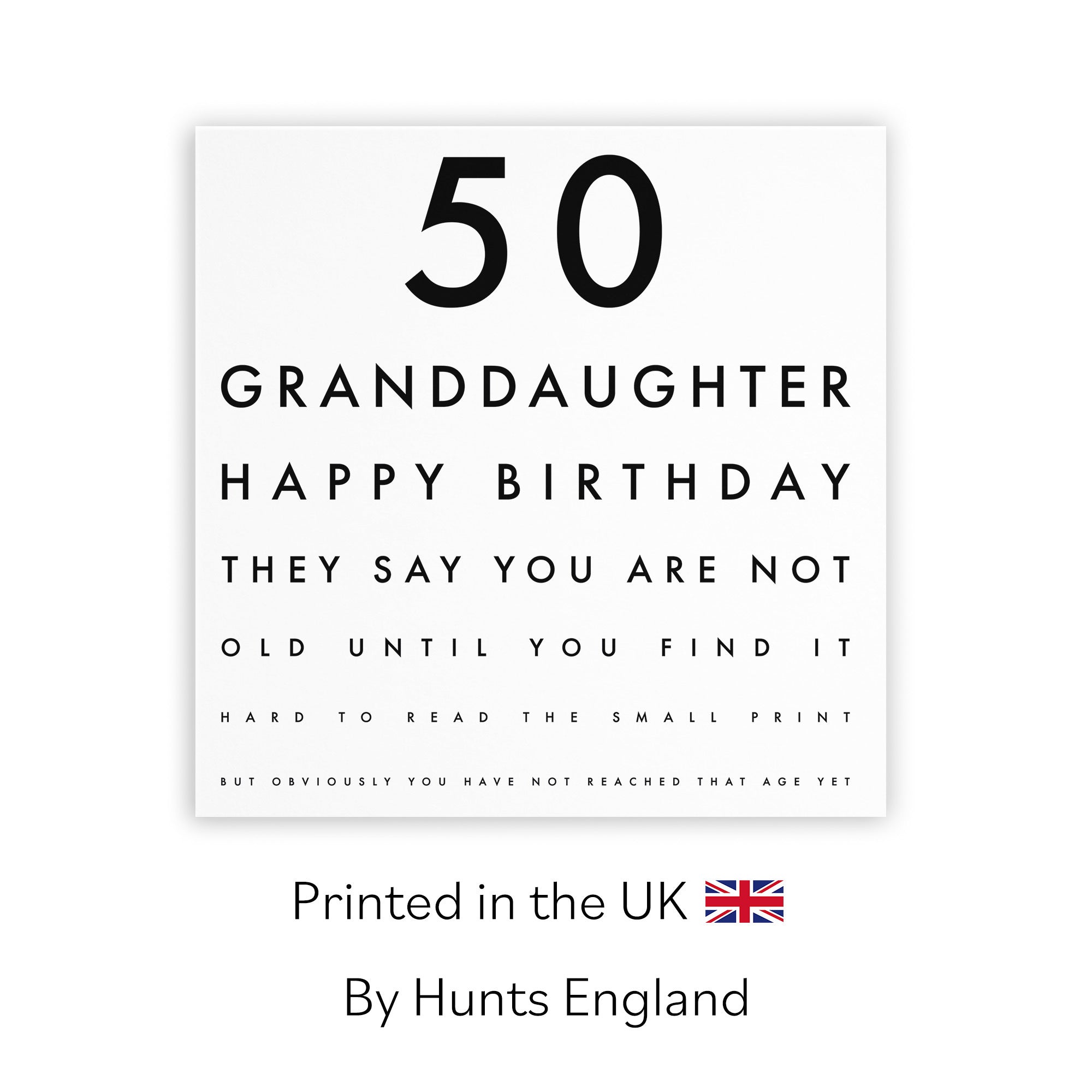 50th Granddaughter Birthday Card Funny Eye Sight Letters - Default Title (TH03180)