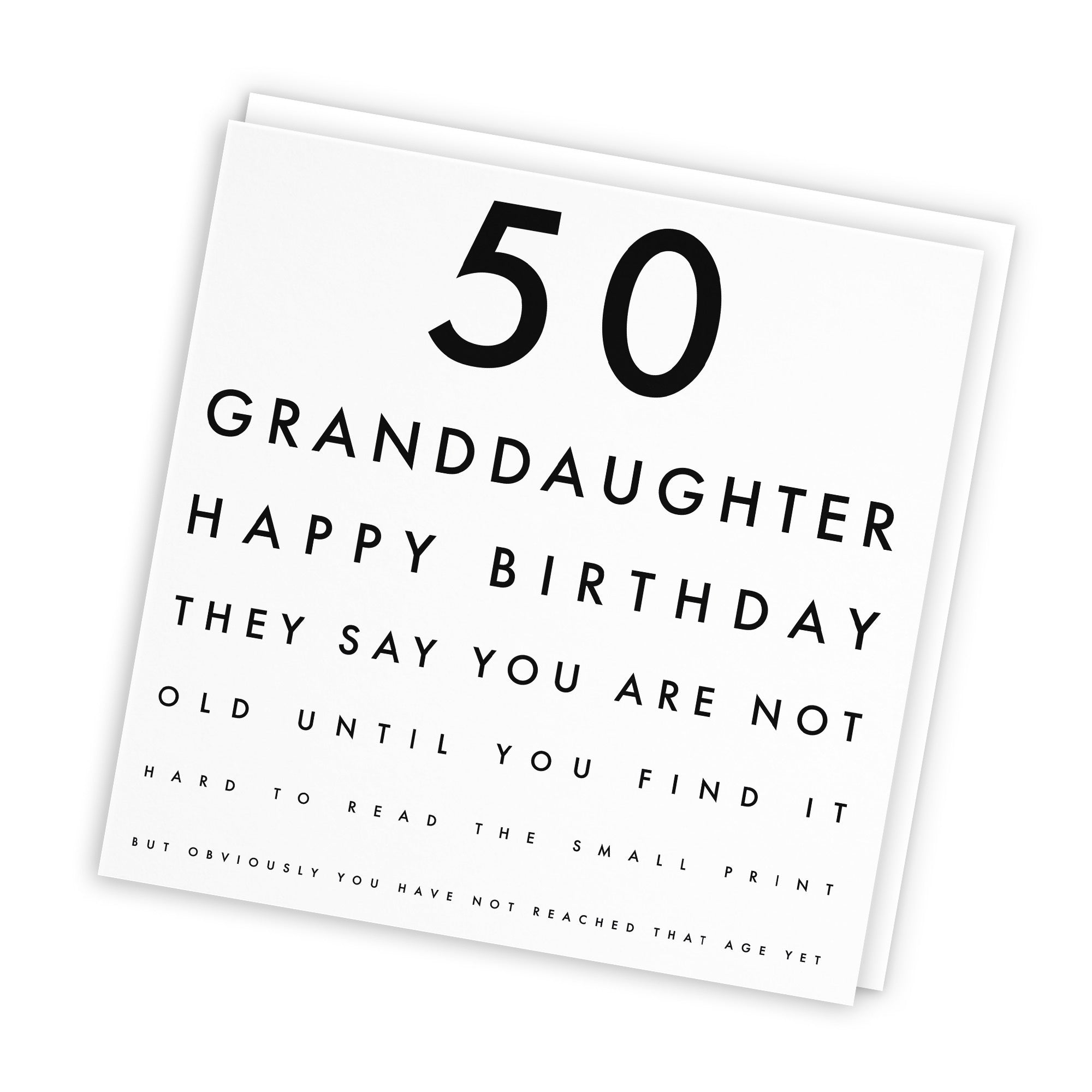 50th Granddaughter Birthday Card Funny Eye Sight Letters - Default Title (TH03180)