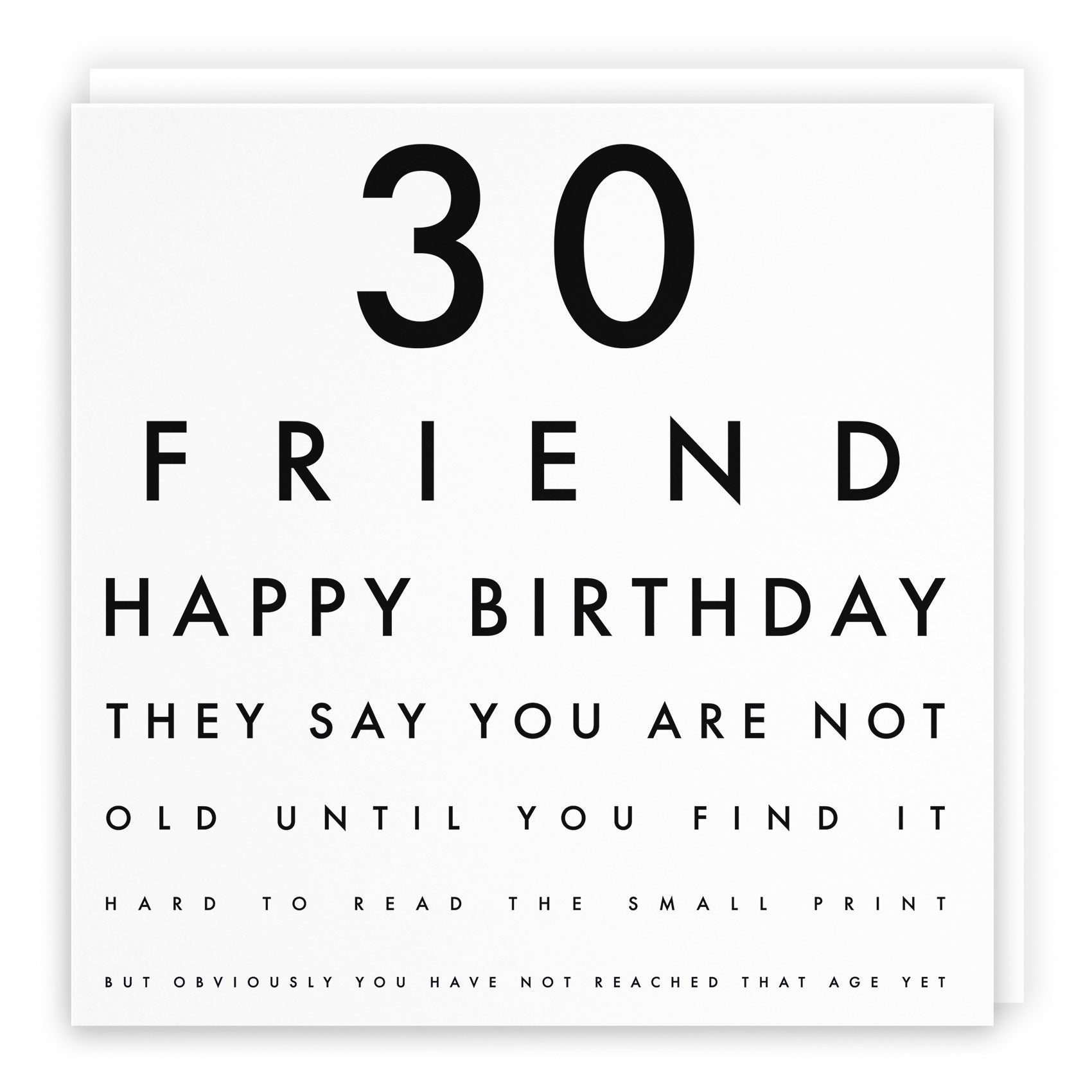 30th Friend Birthday Card Funny Eye Sight Letters - Default Title (TH03181)