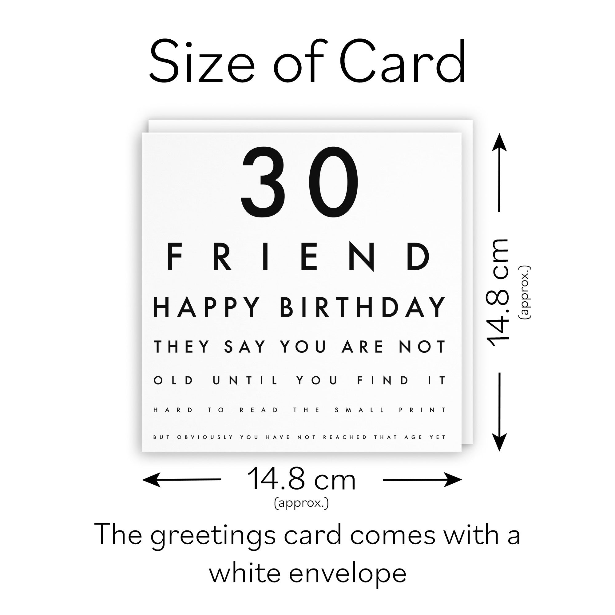 30th Friend Birthday Card Funny Eye Sight Letters - Default Title (TH03181)