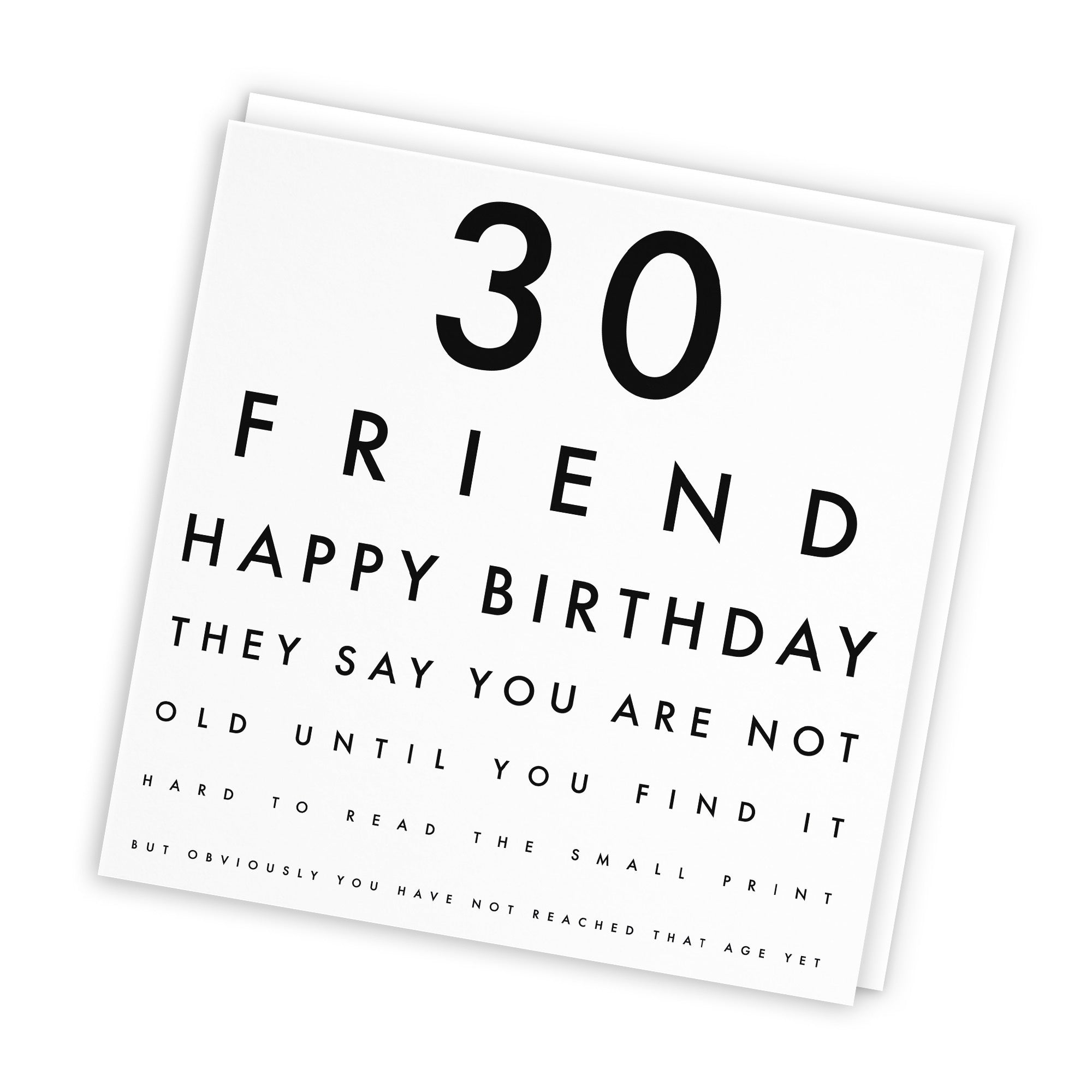 30th Friend Birthday Card Funny Eye Sight Letters - Default Title (TH03181)