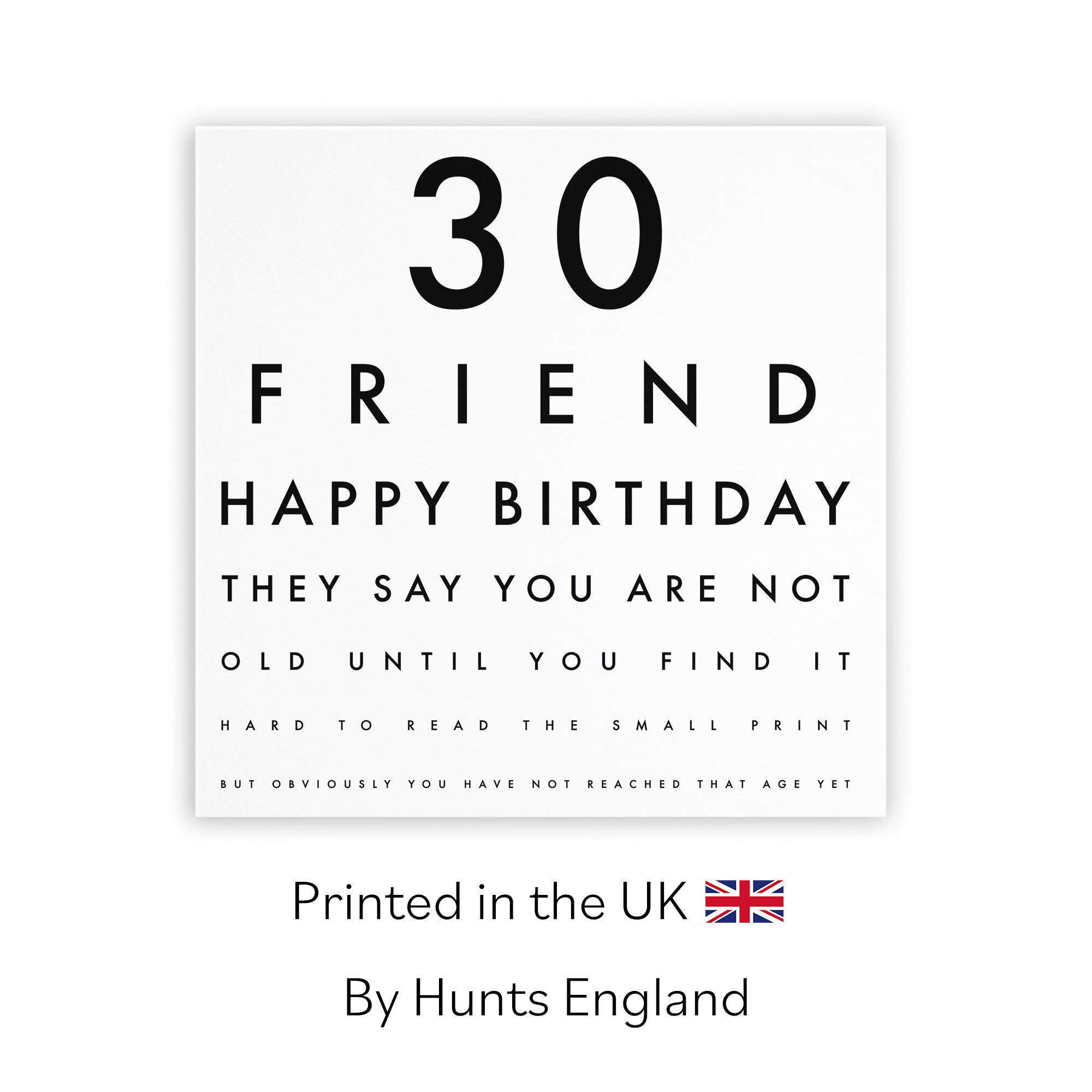 30th Friend Birthday Card Funny Eye Sight Letters - Default Title (TH03181)