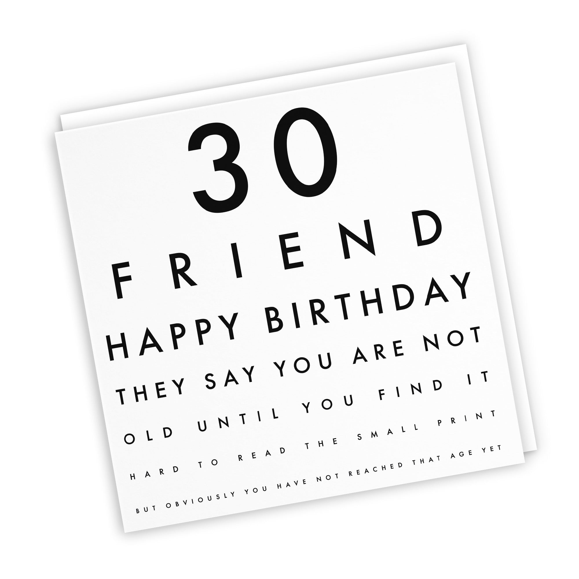 30th Friend Birthday Card Funny Eye Sight Letters - Default Title (TH03181)