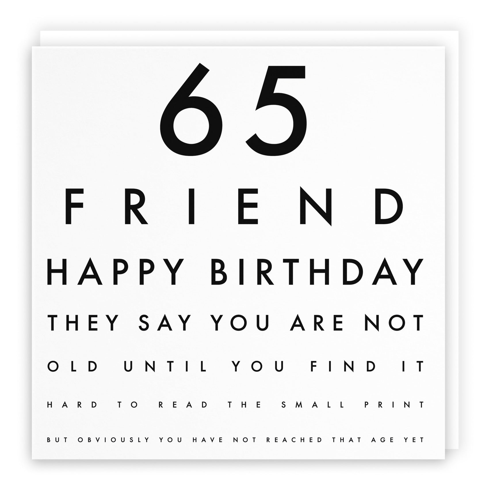 65th Friend Birthday Card Funny Eye Sight Letters - Default Title (TH03185)