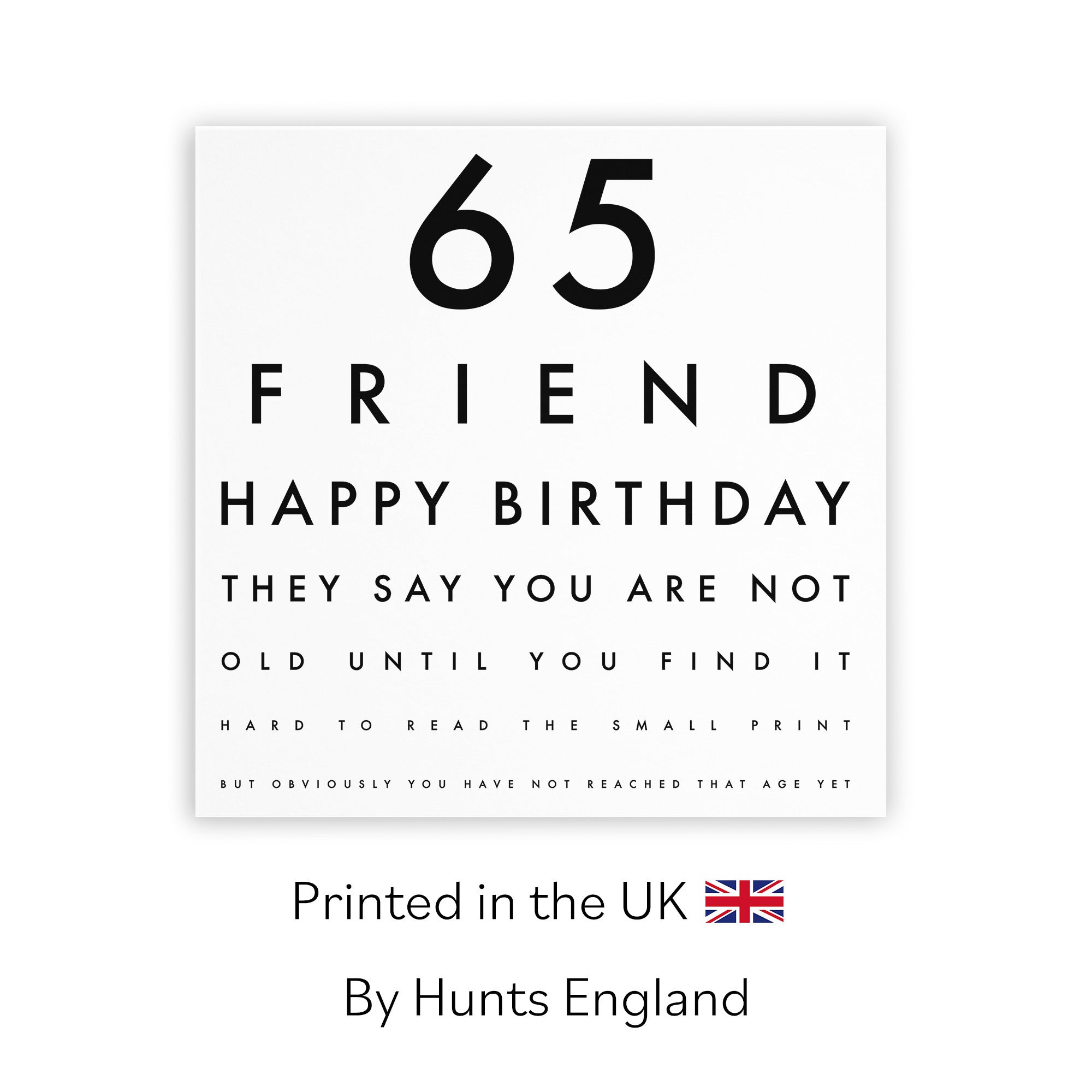 65th Friend Birthday Card Funny Eye Sight Letters - Default Title (TH03185)