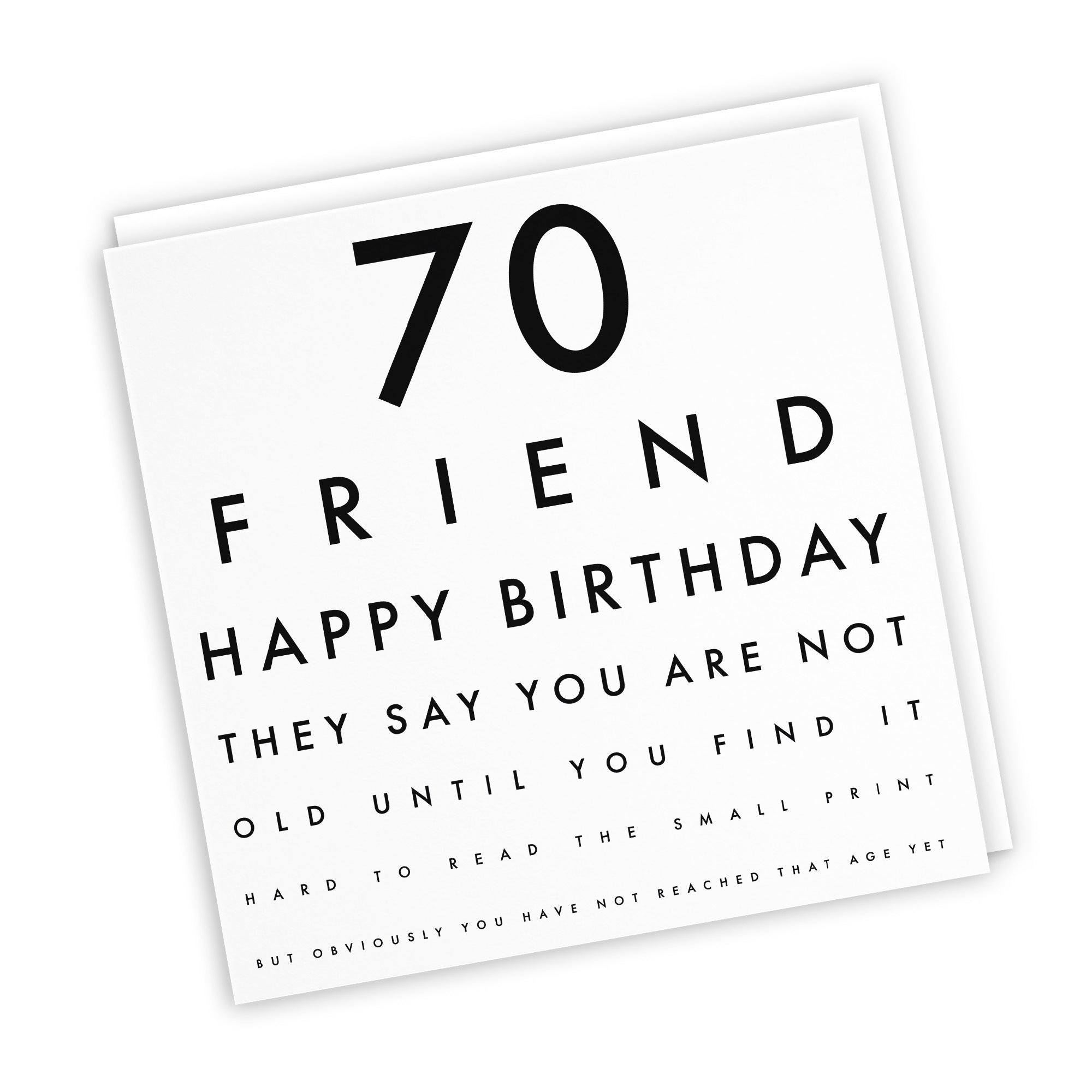 70th Friend Birthday Card Funny Eye Sight Letters - Default Title (TH03186)