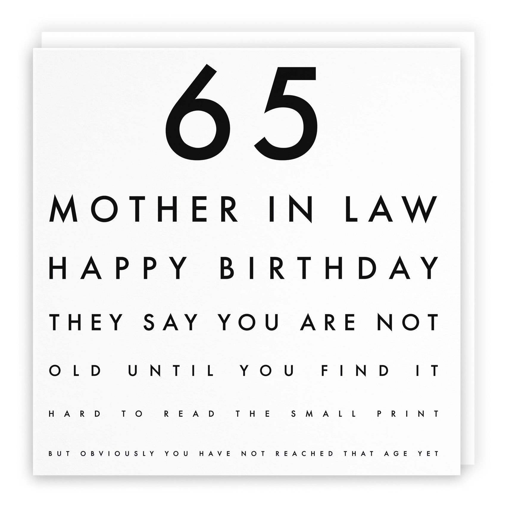 65th Mother In Law Birthday Card Funny Eye Sight Letters - Default Title (TH03187)