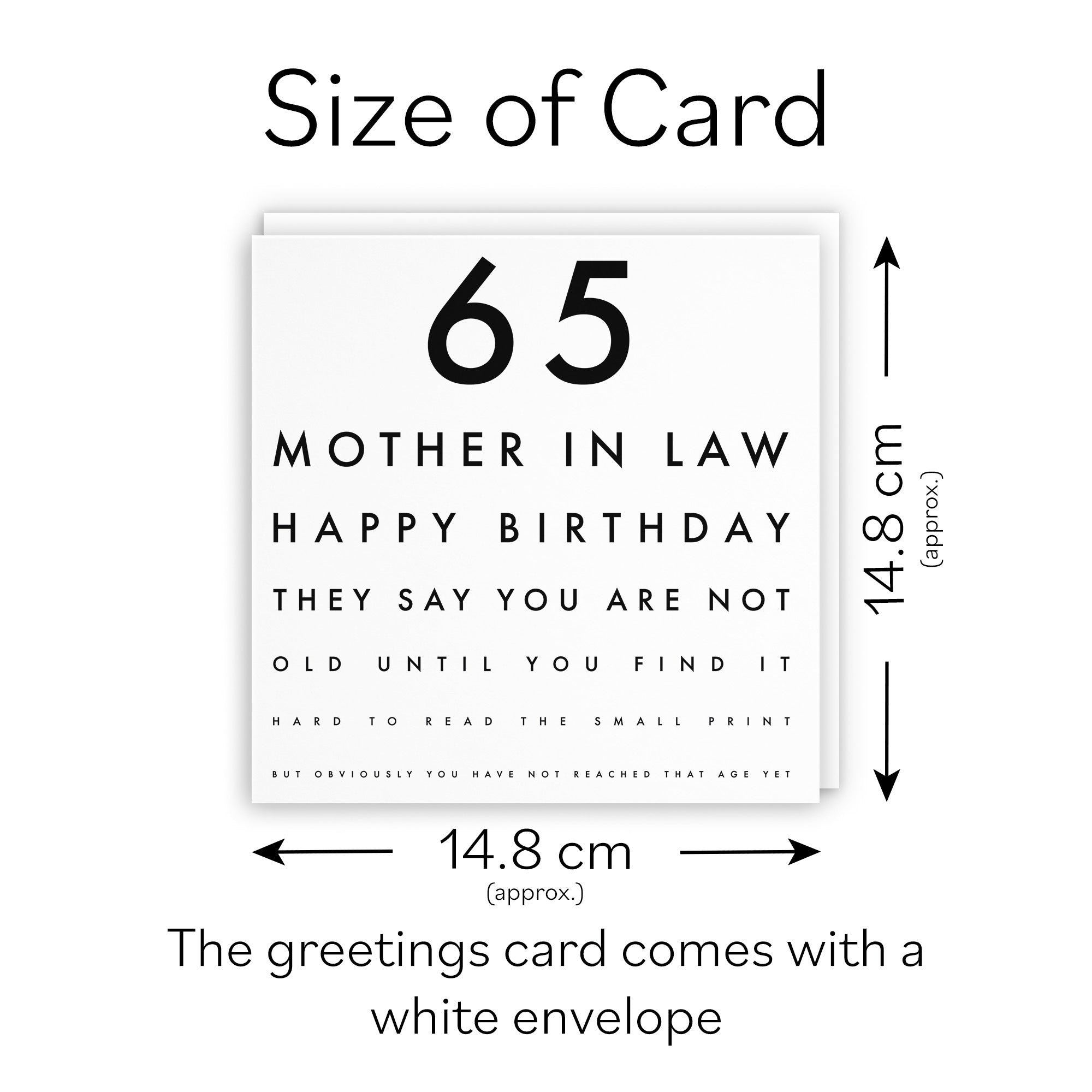 65th Mother In Law Birthday Card Funny Eye Sight Letters - Default Title (TH03187)