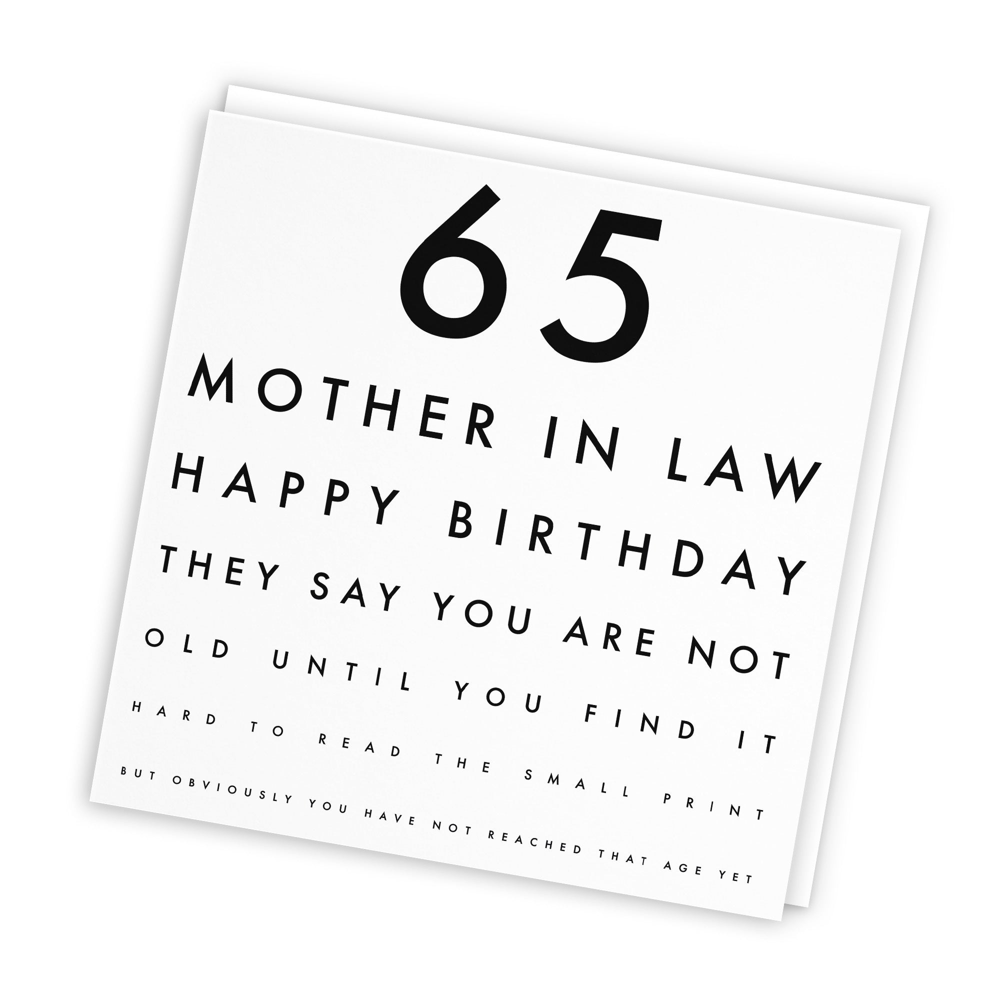65th Mother In Law Birthday Card Funny Eye Sight Letters - Default Title (TH03187)