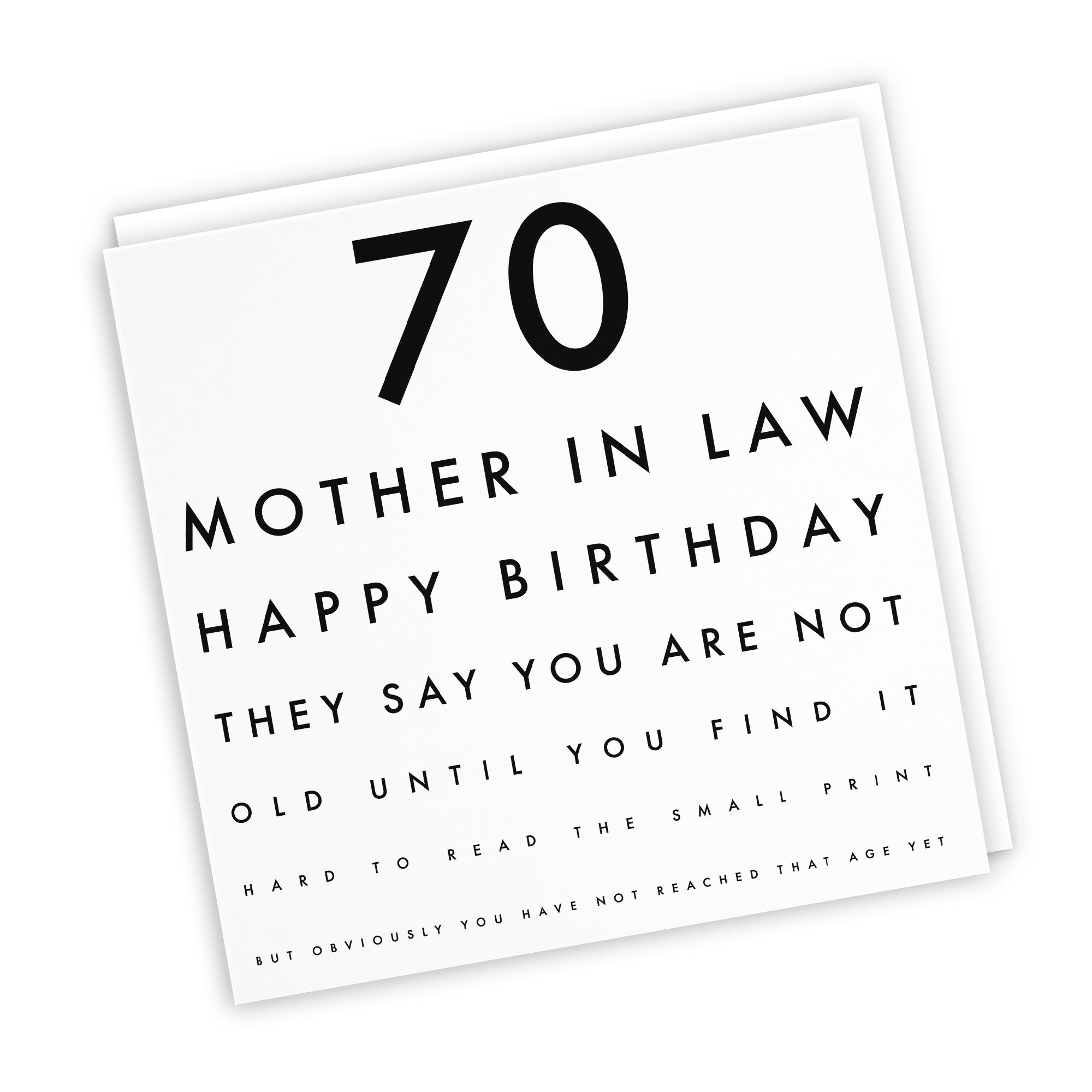 70th Mother In Law Birthday Card Funny Eye Sight Letters - Default Title (TH03188)