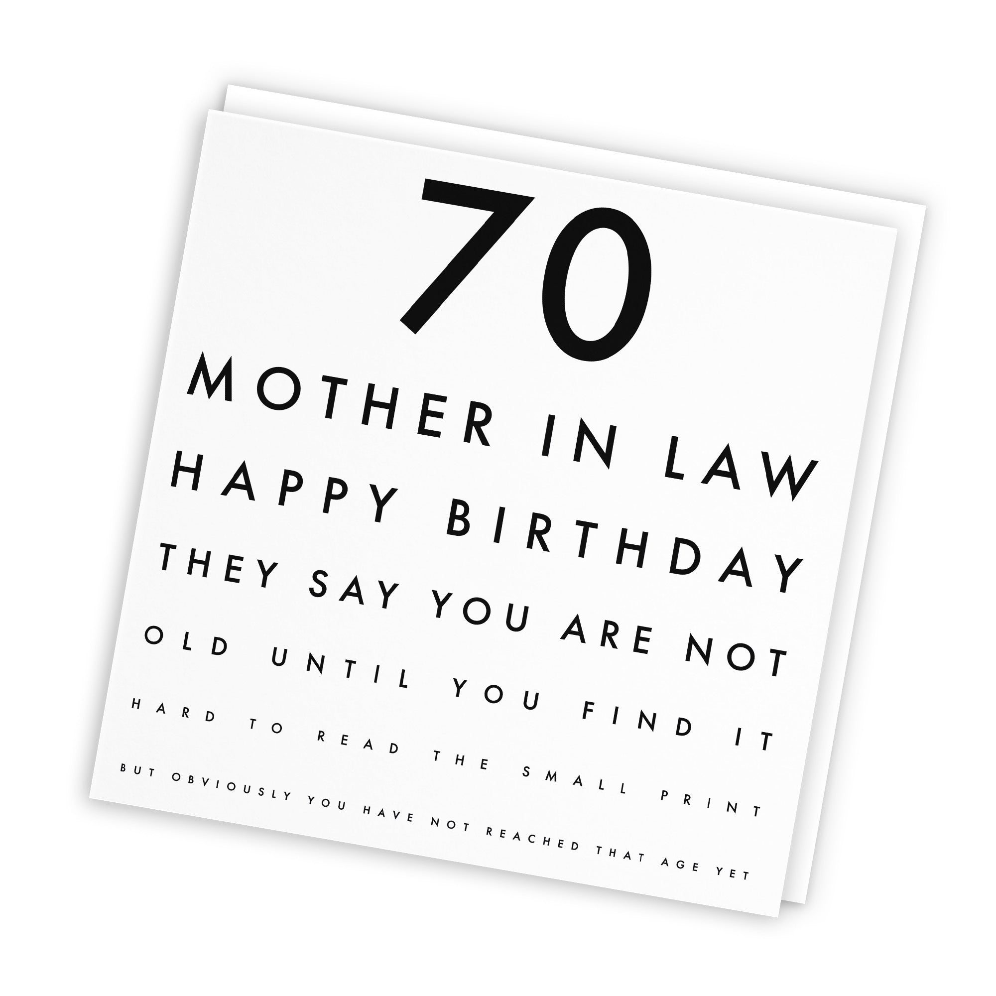 70th Mother In Law Birthday Card Funny Eye Sight Letters - Default Title (TH03188)