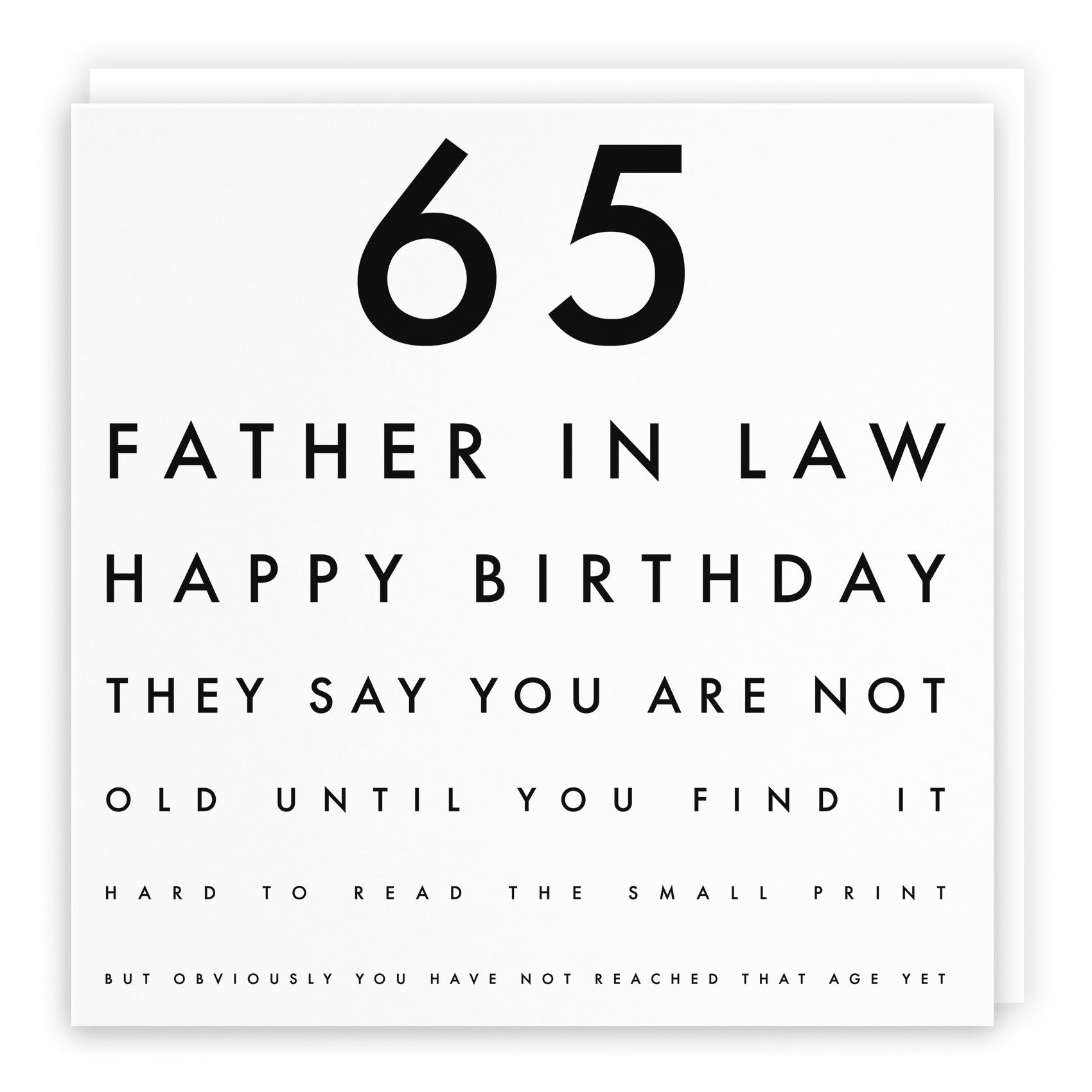 65th Father In Law Birthday Card Funny Eye Sight Letters - Default Title (TH03189)