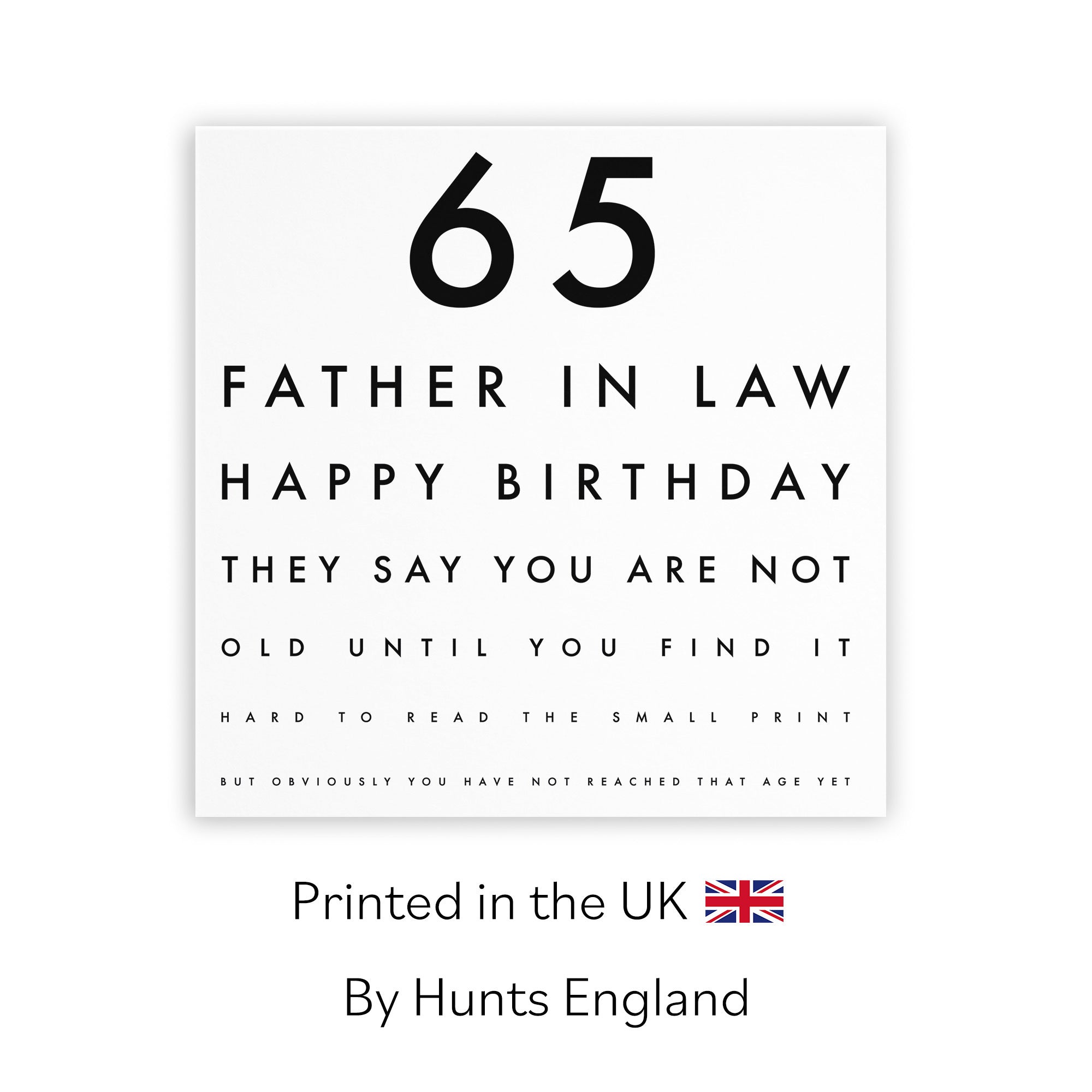 65th Father In Law Birthday Card Funny Eye Sight Letters - Default Title (TH03189)