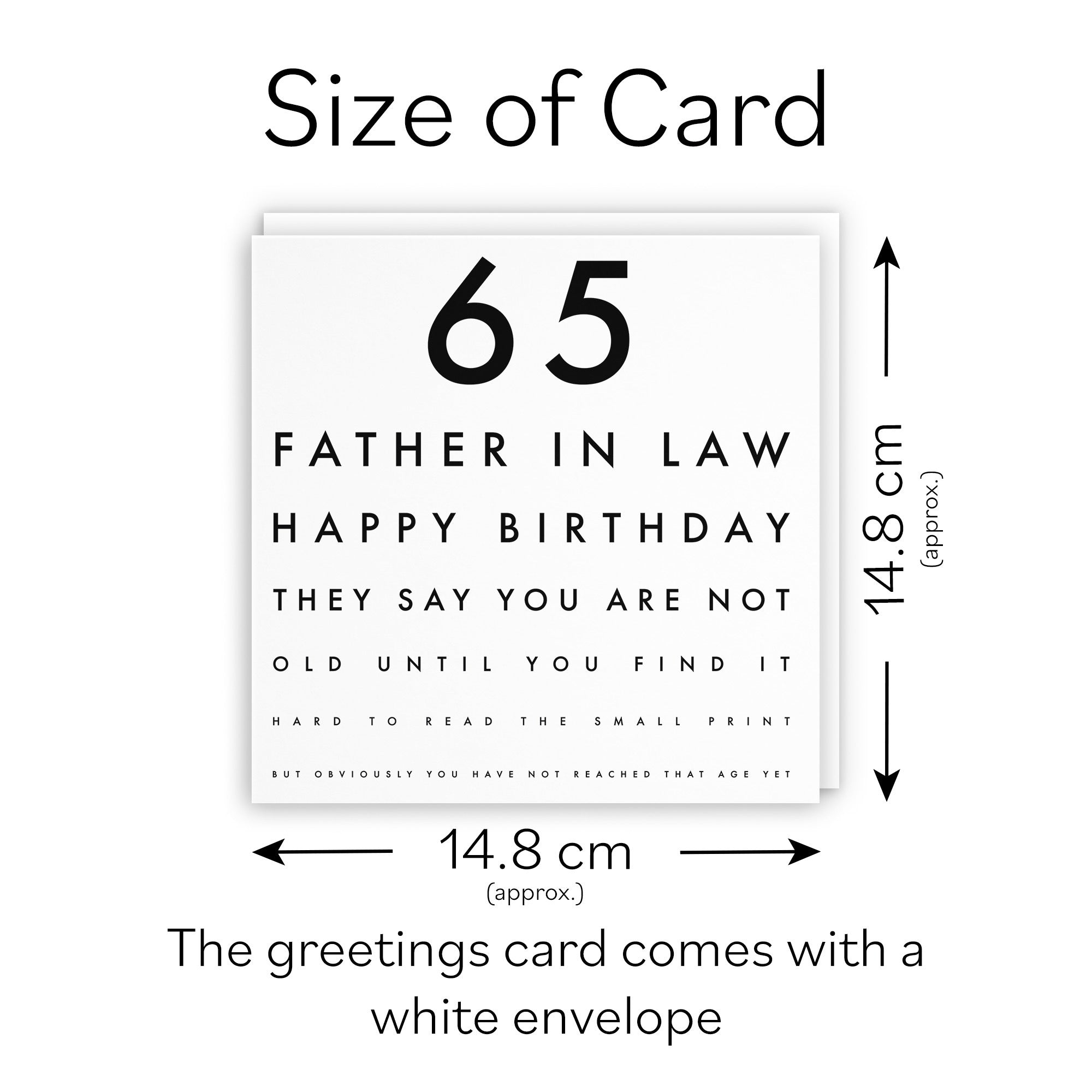 65th Father In Law Birthday Card Funny Eye Sight Letters - Default Title (TH03189)