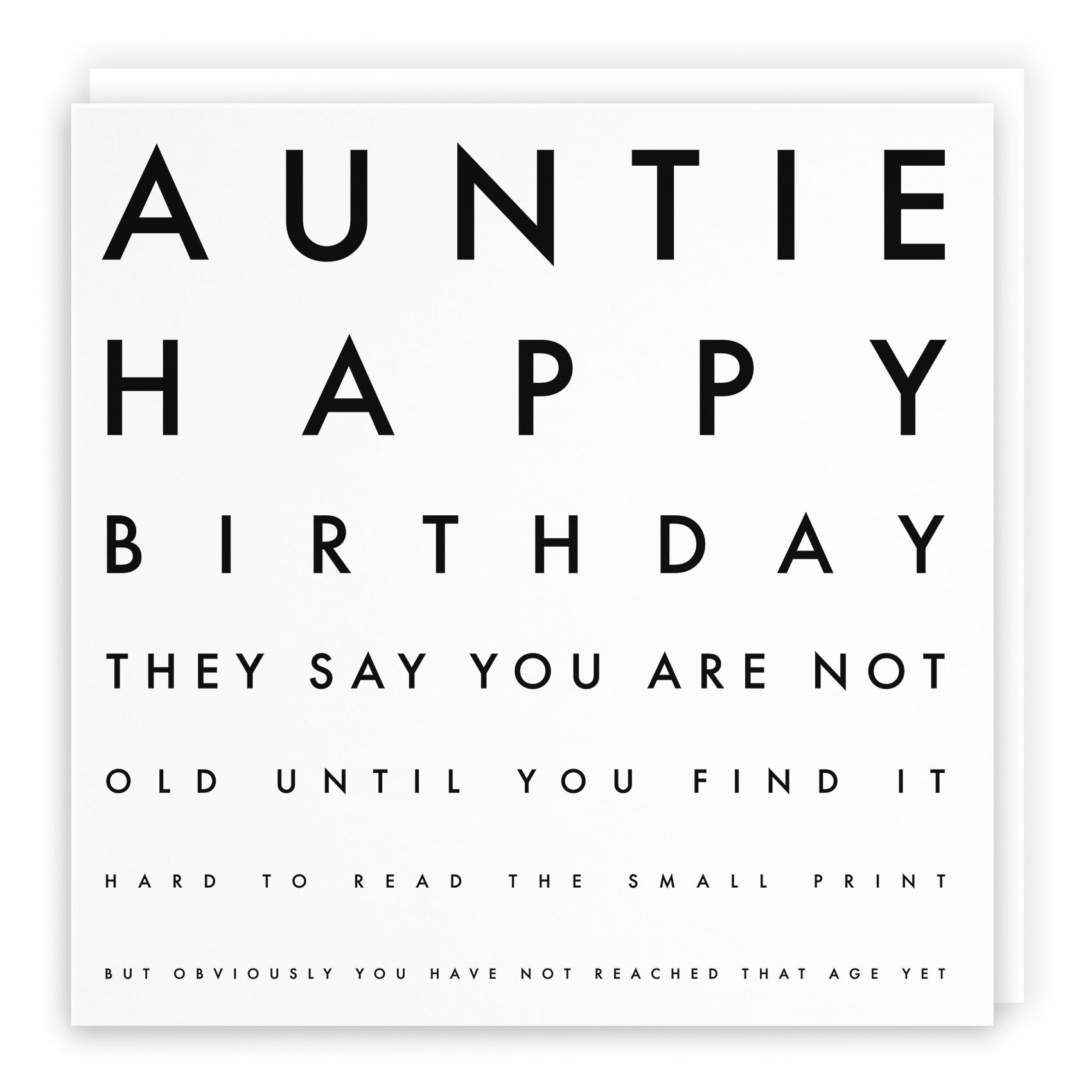 Auntie Birthday Card Funny Eye Sight Letters - Default Title (TH03190)