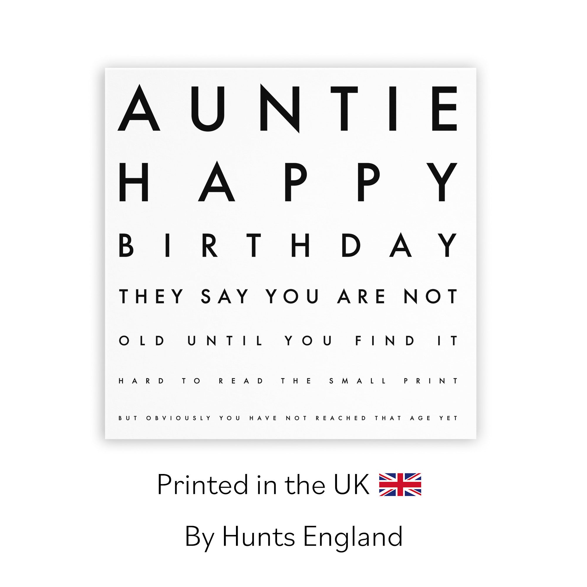 Auntie Birthday Card Funny Eye Sight Letters - Default Title (TH03190)