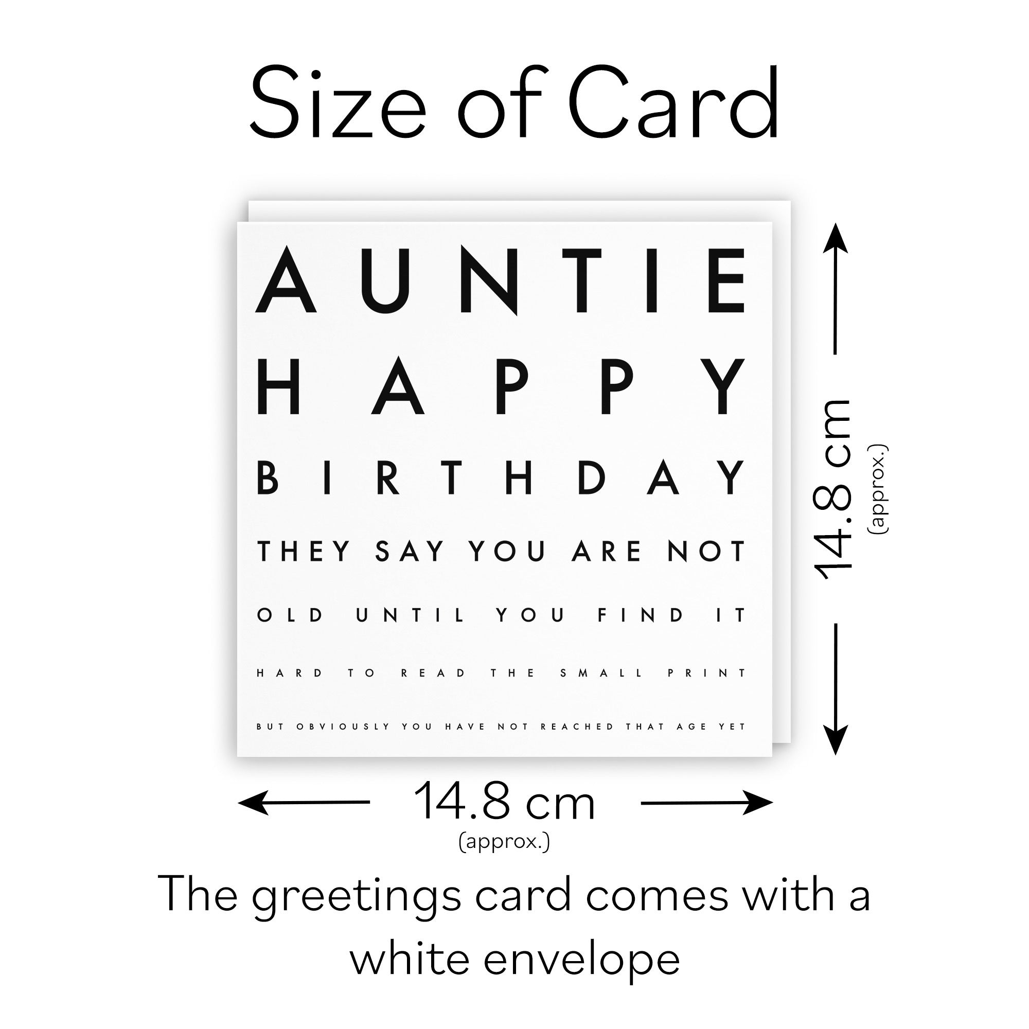 Auntie Birthday Card Funny Eye Sight Letters - Default Title (TH03190)