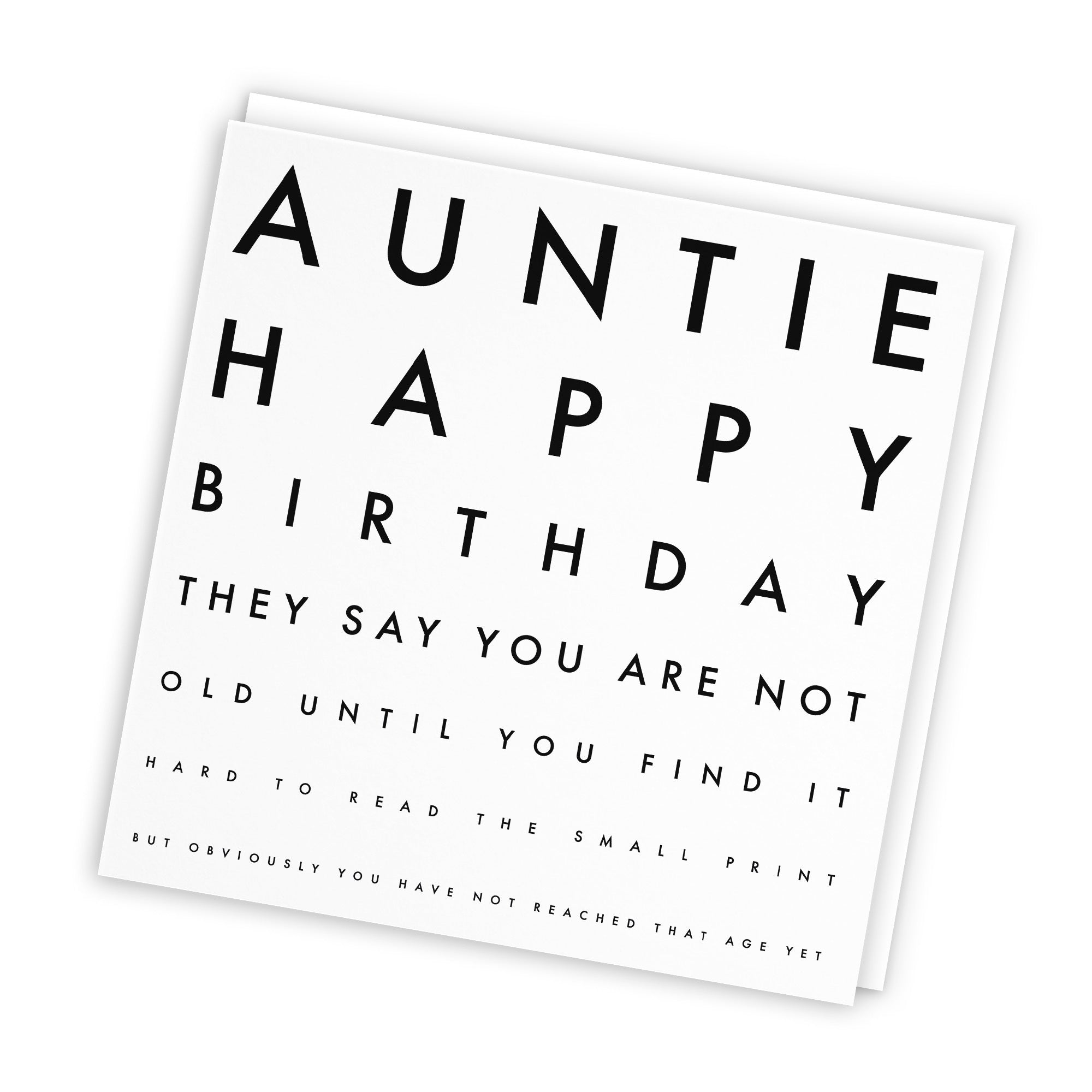 Auntie Birthday Card Funny Eye Sight Letters - Default Title (TH03190)