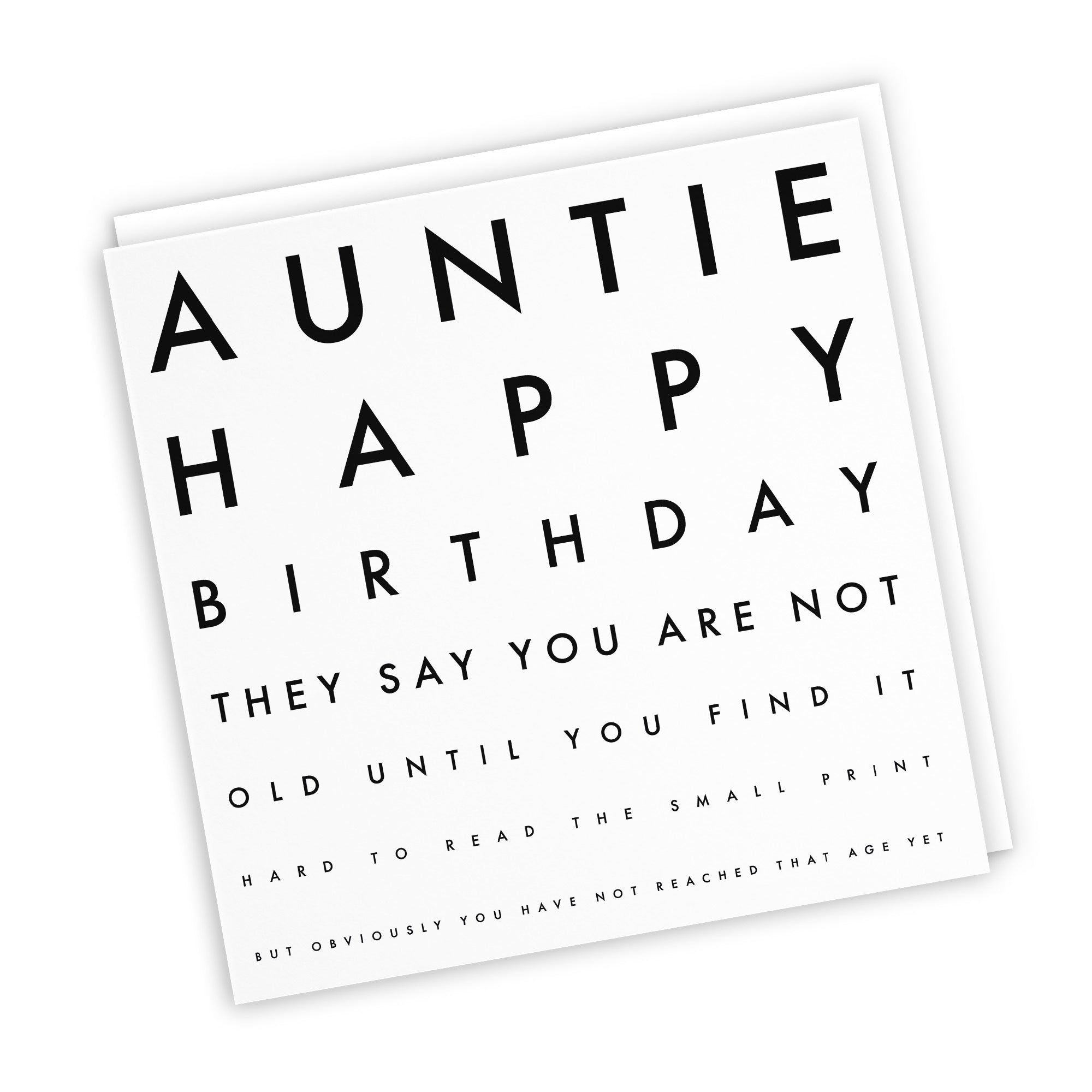 Auntie Birthday Card Funny Eye Sight Letters - Default Title (TH03190)