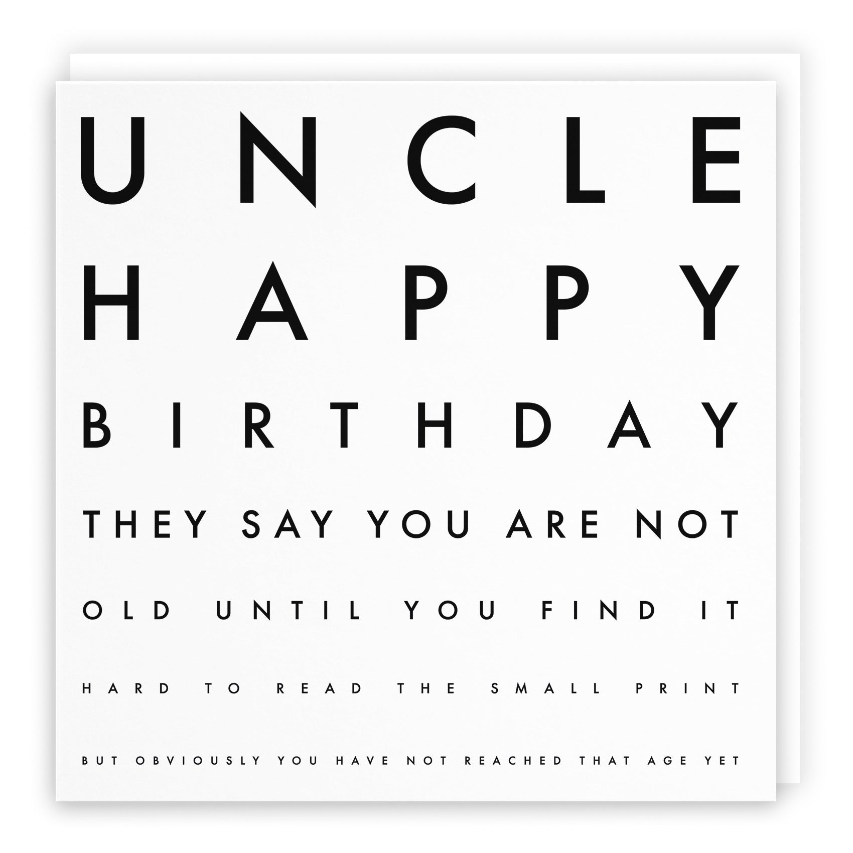 Uncle Birthday Card Funny Eye Sight Letters - Default Title (TH03191)
