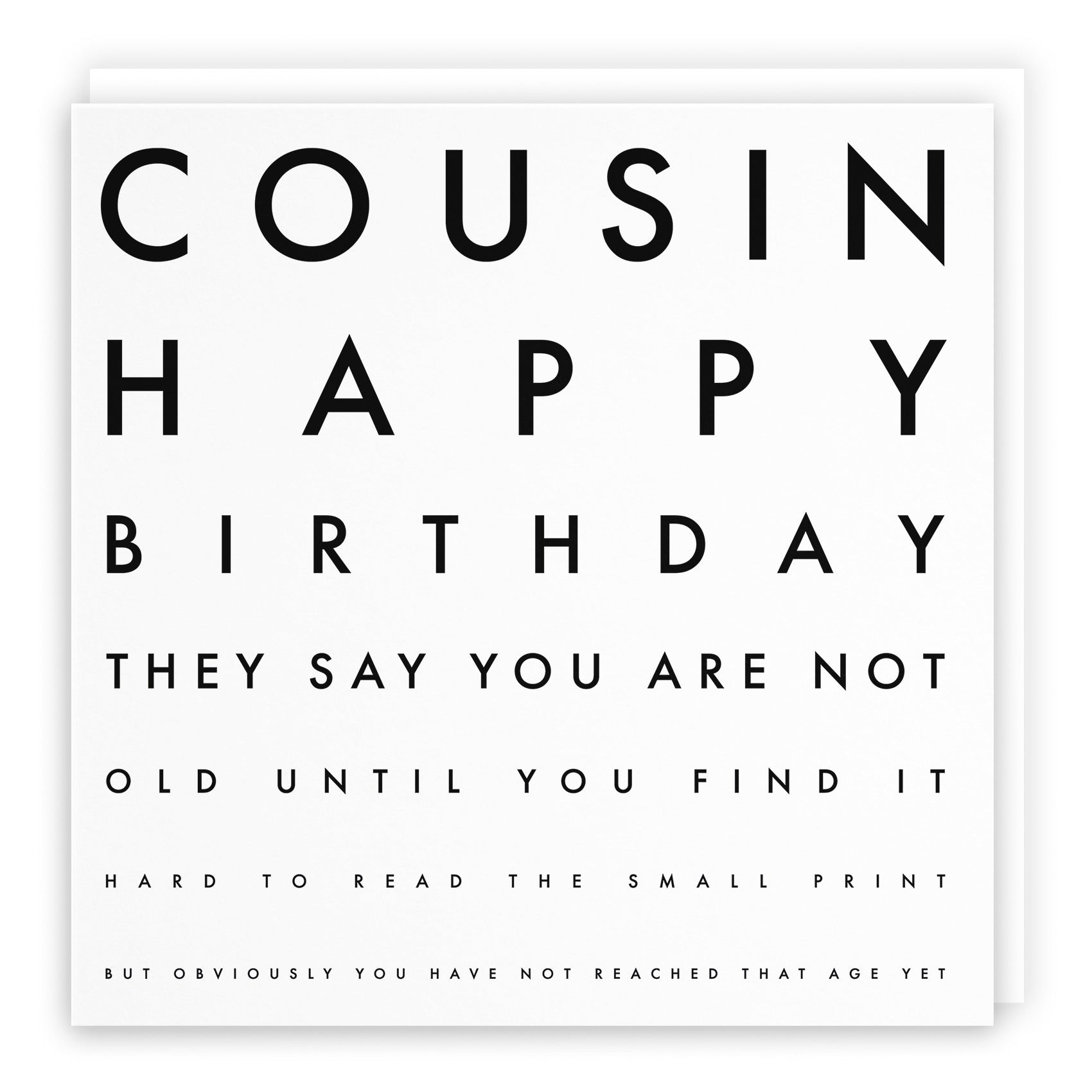 Cousin Birthday Card Funny Eye Sight Letters - Default Title (TH03193)