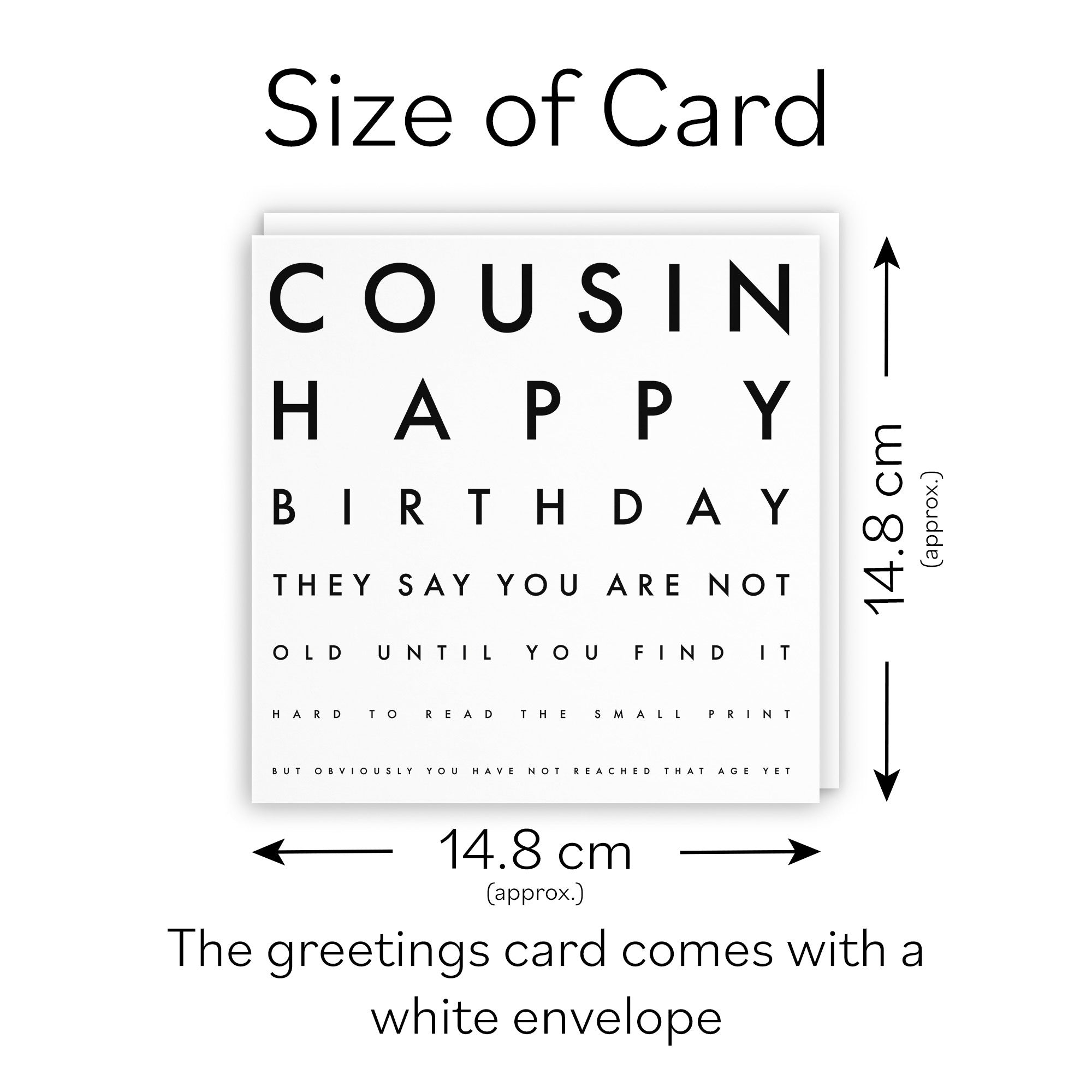 Cousin Birthday Card Funny Eye Sight Letters - Default Title (TH03193)