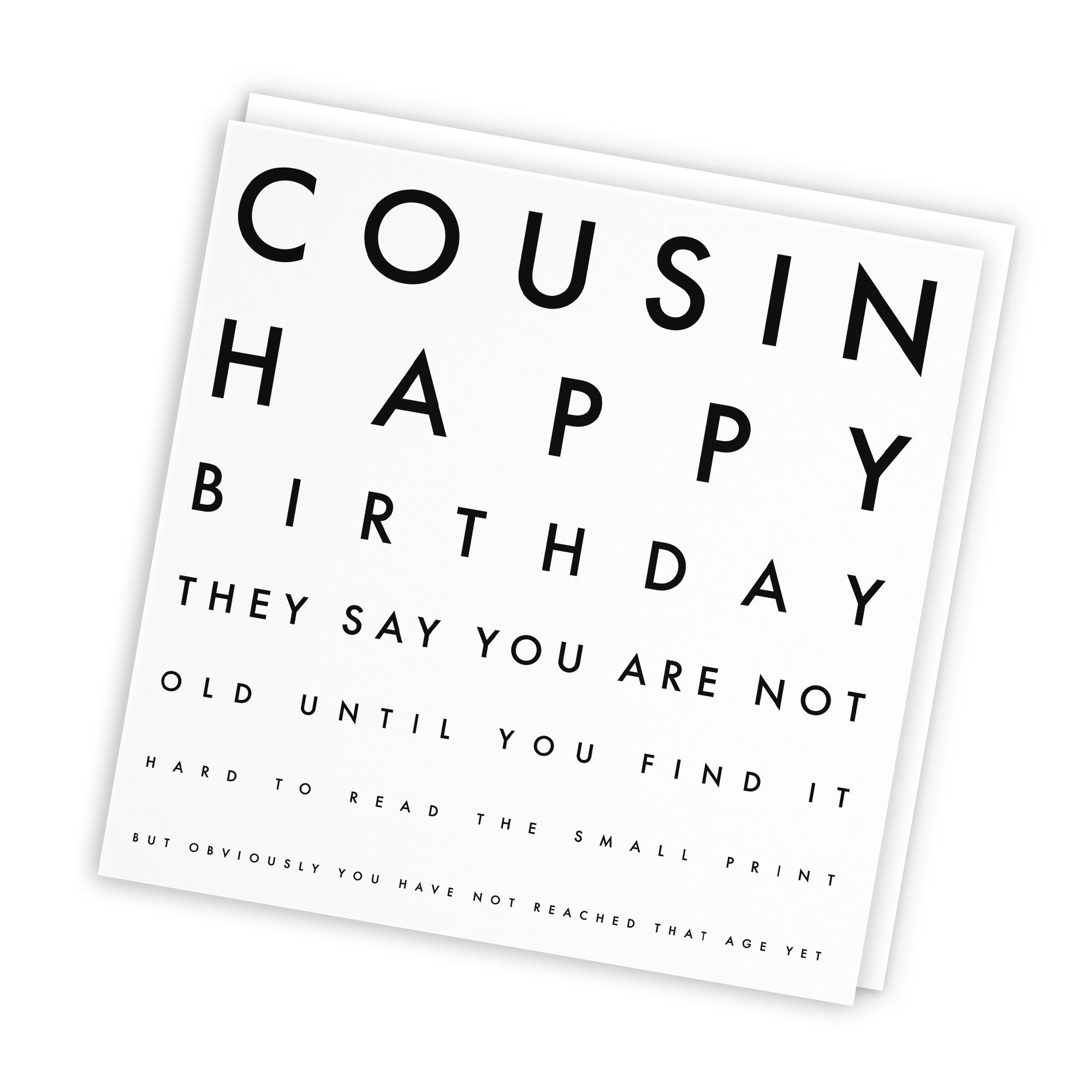 Cousin Birthday Card Funny Eye Sight Letters - Default Title (TH03193)