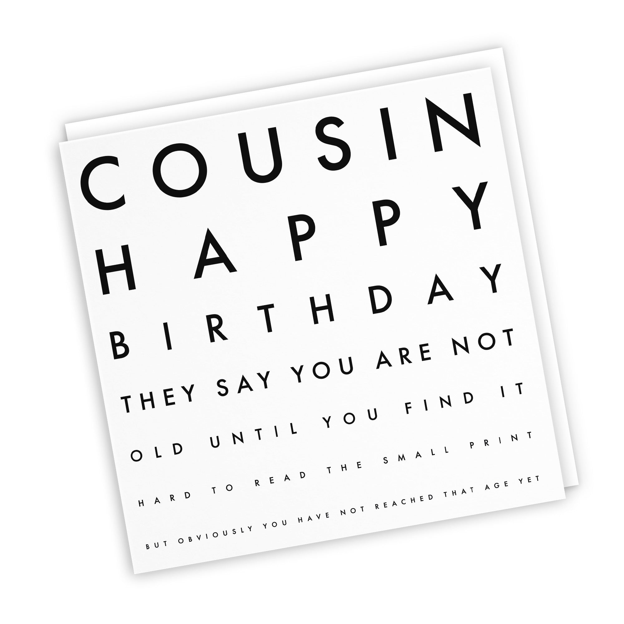 Cousin Birthday Card Funny Eye Sight Letters - Default Title (TH03193)