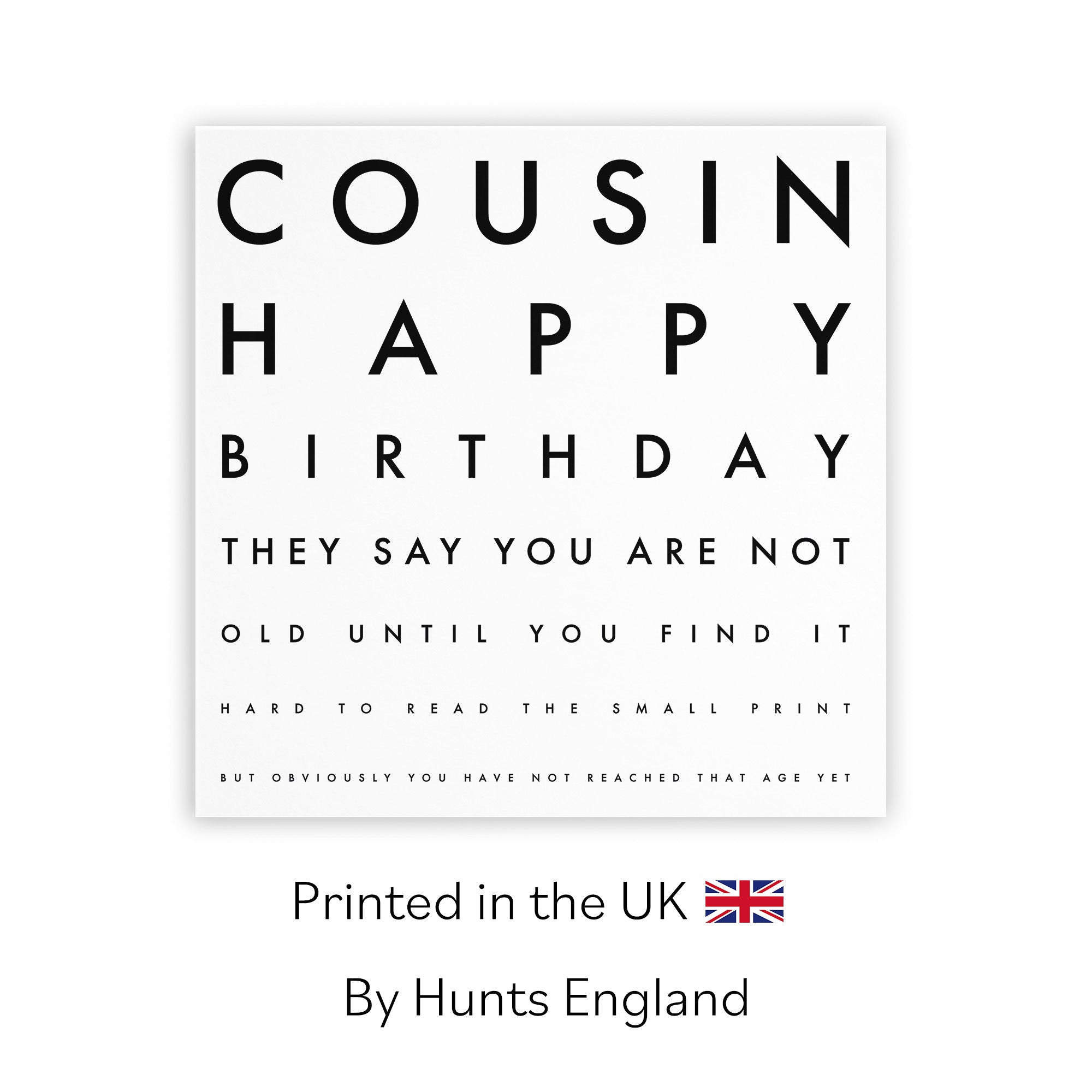 Cousin Birthday Card Funny Eye Sight Letters - Default Title (TH03193)