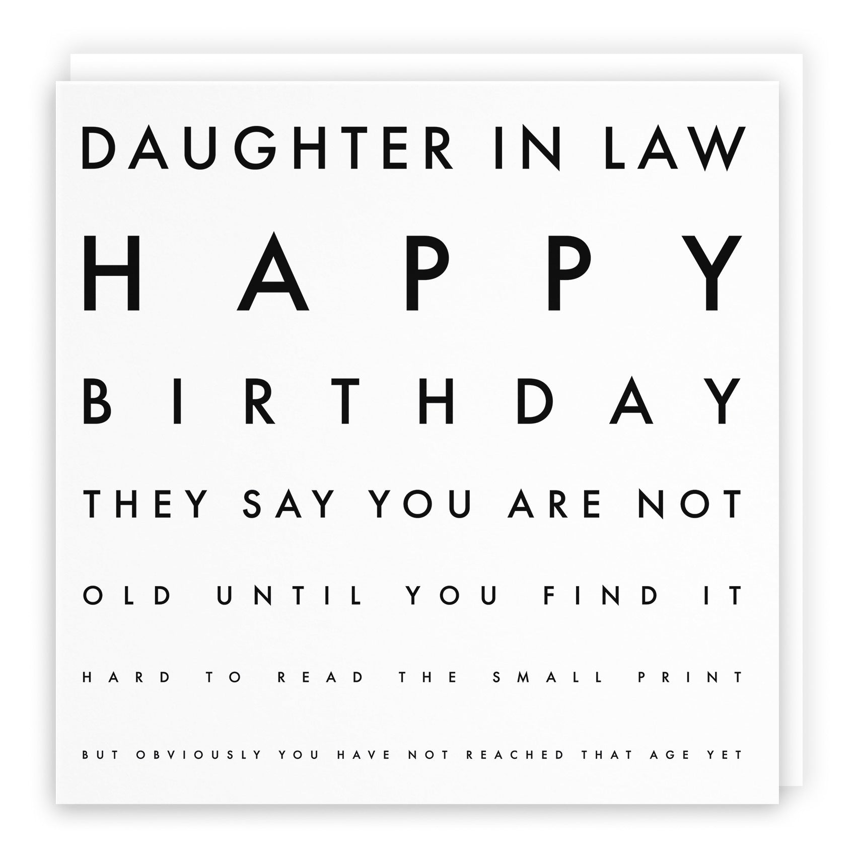 Daughter In Law Birthday Card Funny Eye Sight Letters - Default Title (TH03195)