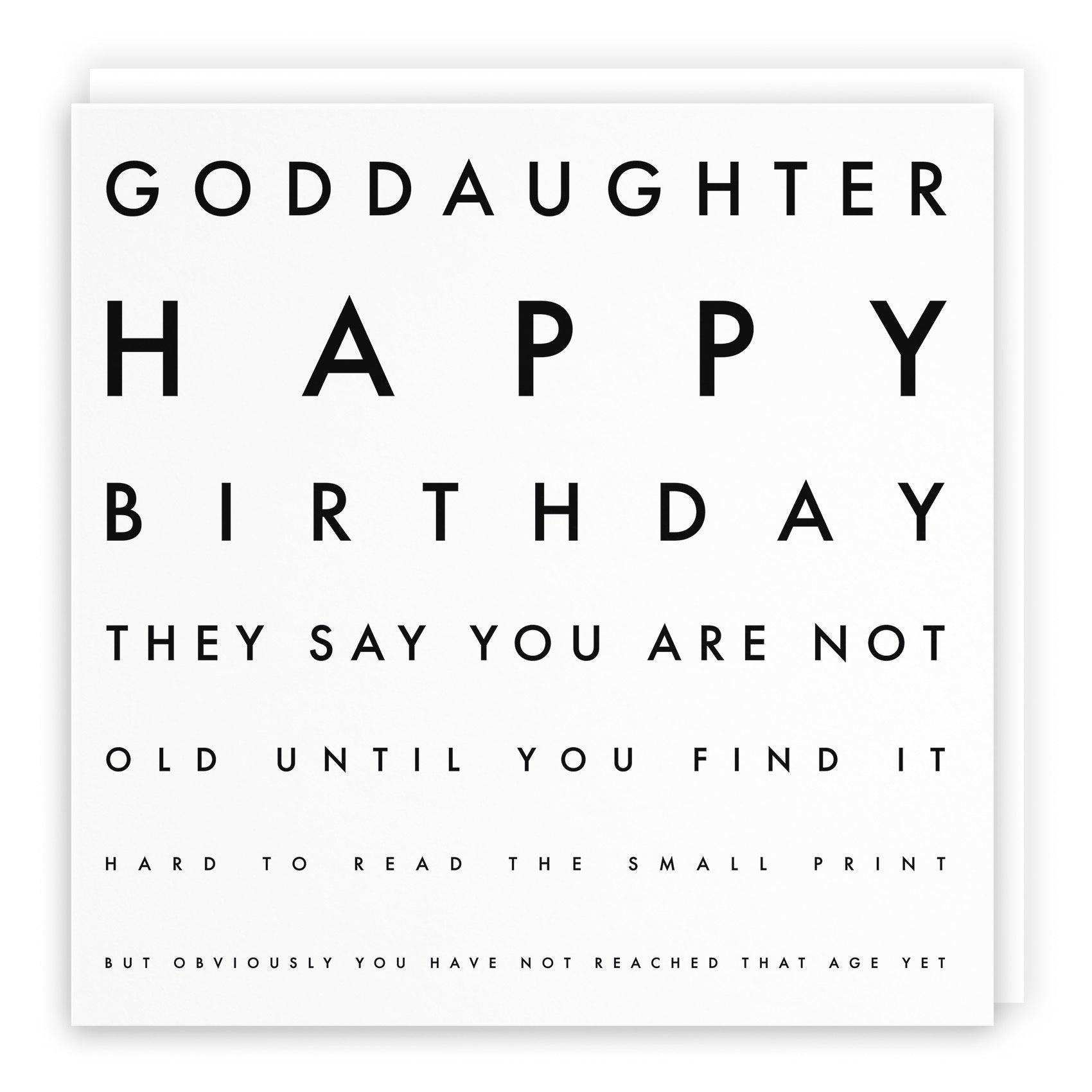 Goddaughter Birthday Card Funny Eye Sight Letters - Default Title (TH03196)